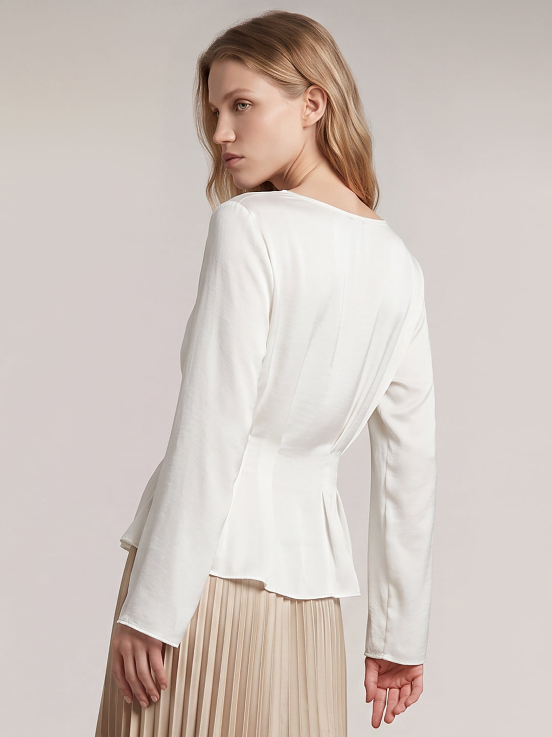 White V-Neck Top
