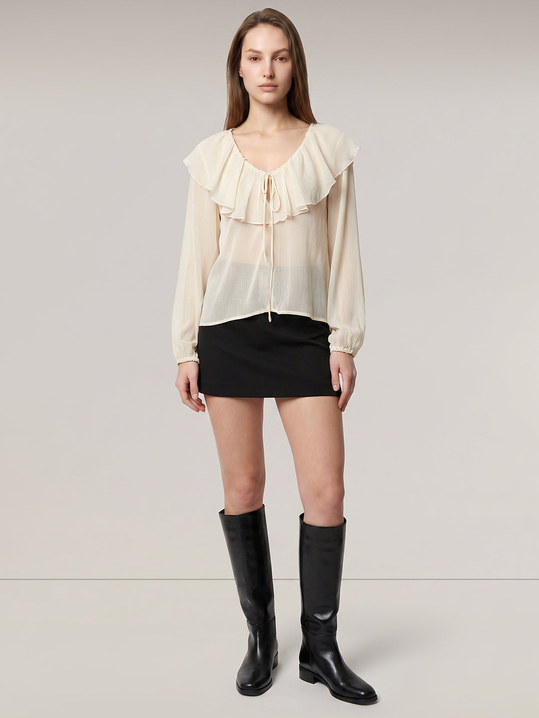 Ruffle V-Neck Top