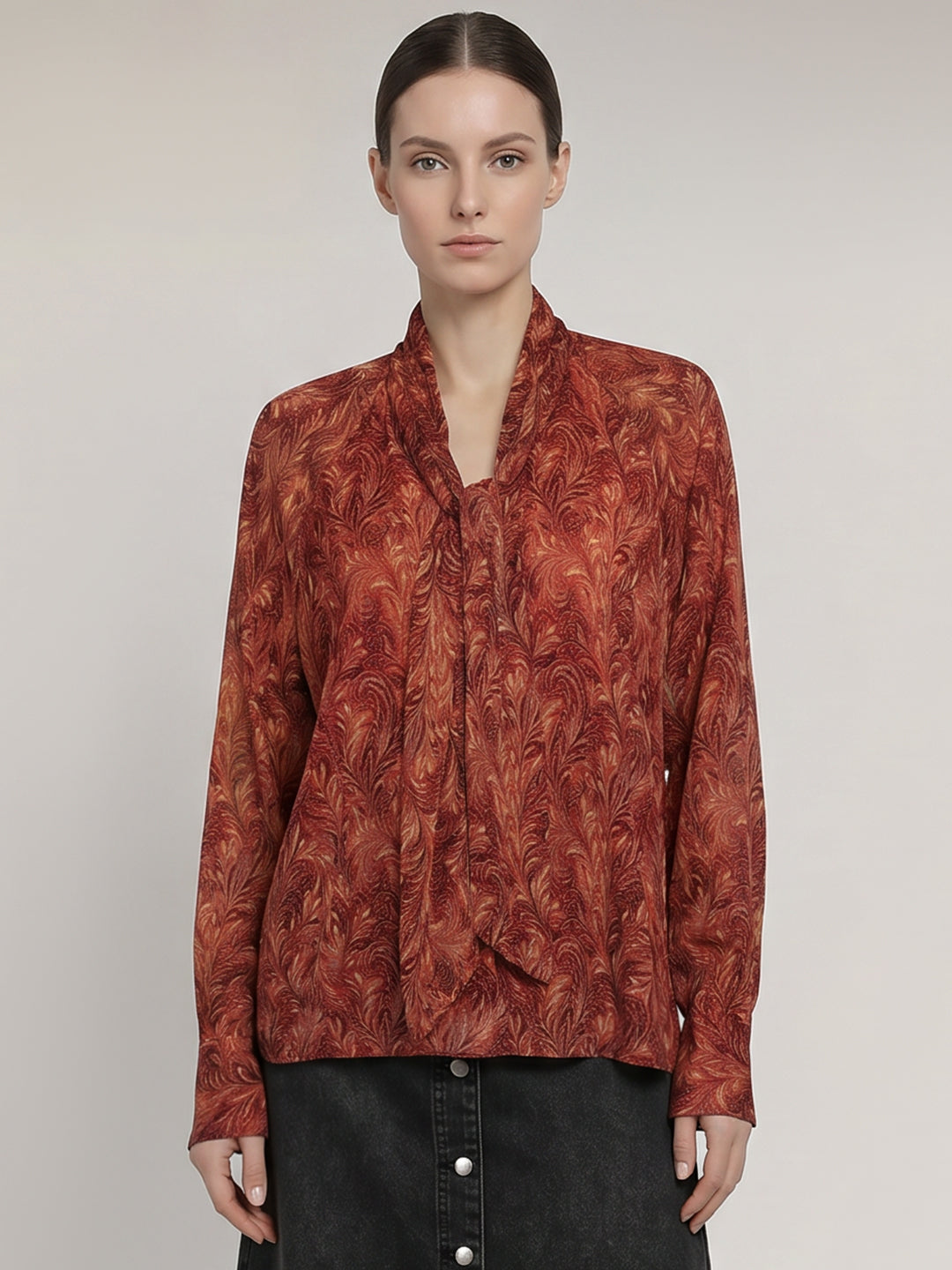 Printed V-Neck Top