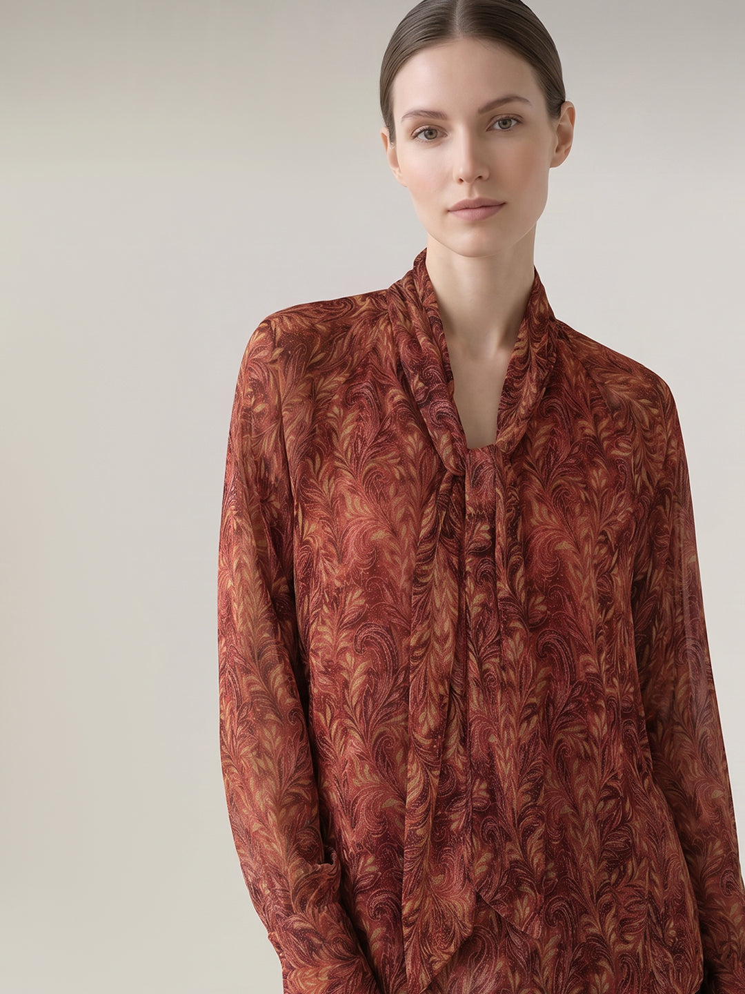 Printed V-Neck Top