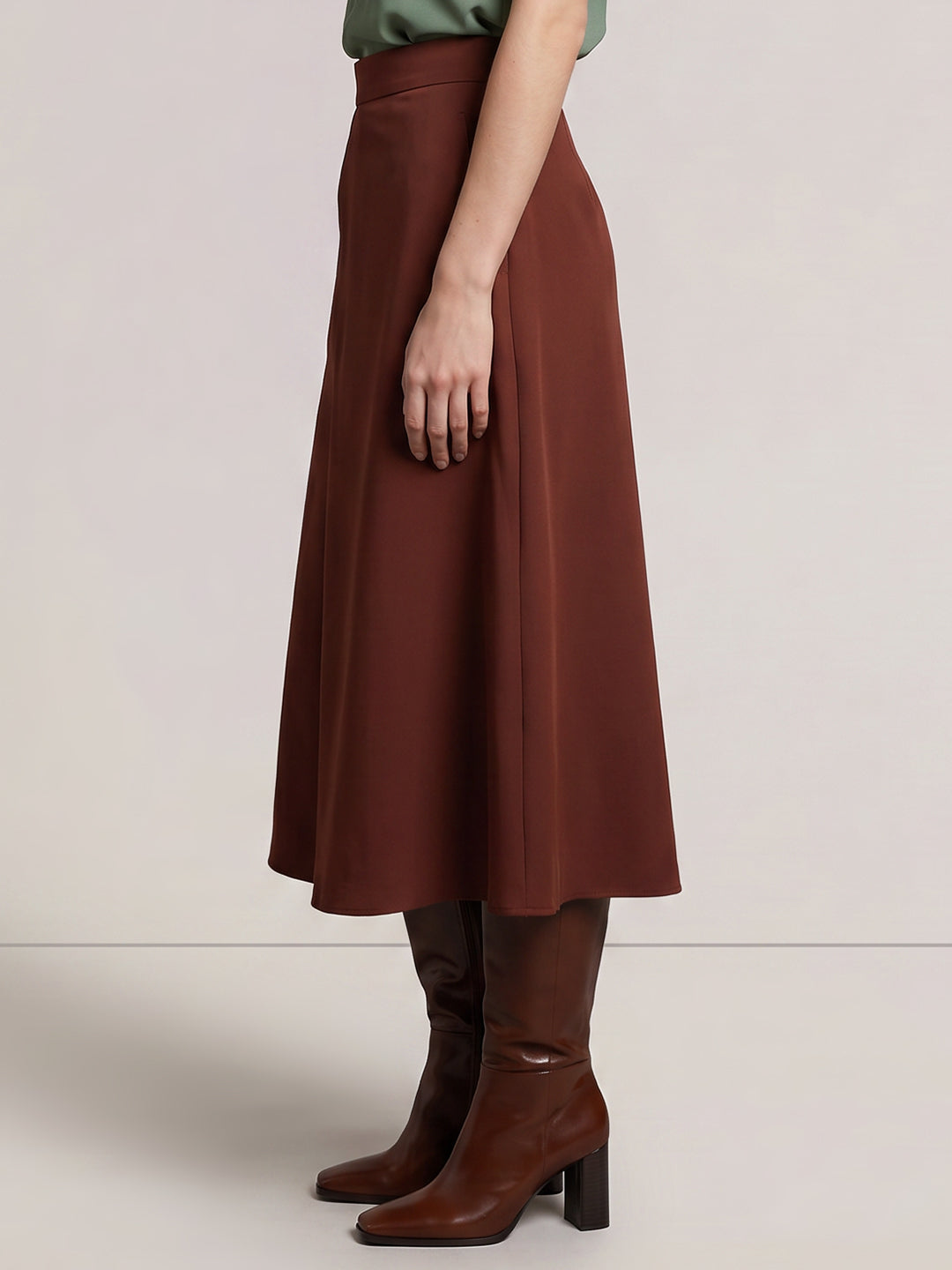 Dark Brown Mid Rise Culottes