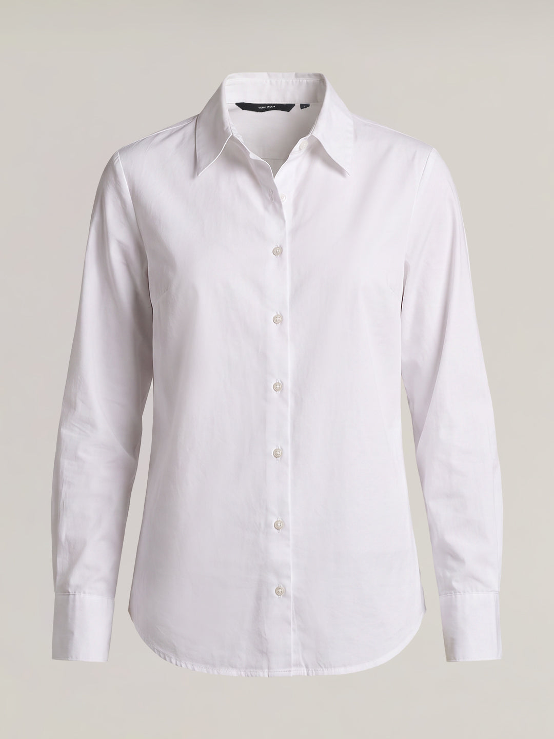 White Linen Blend Shirt