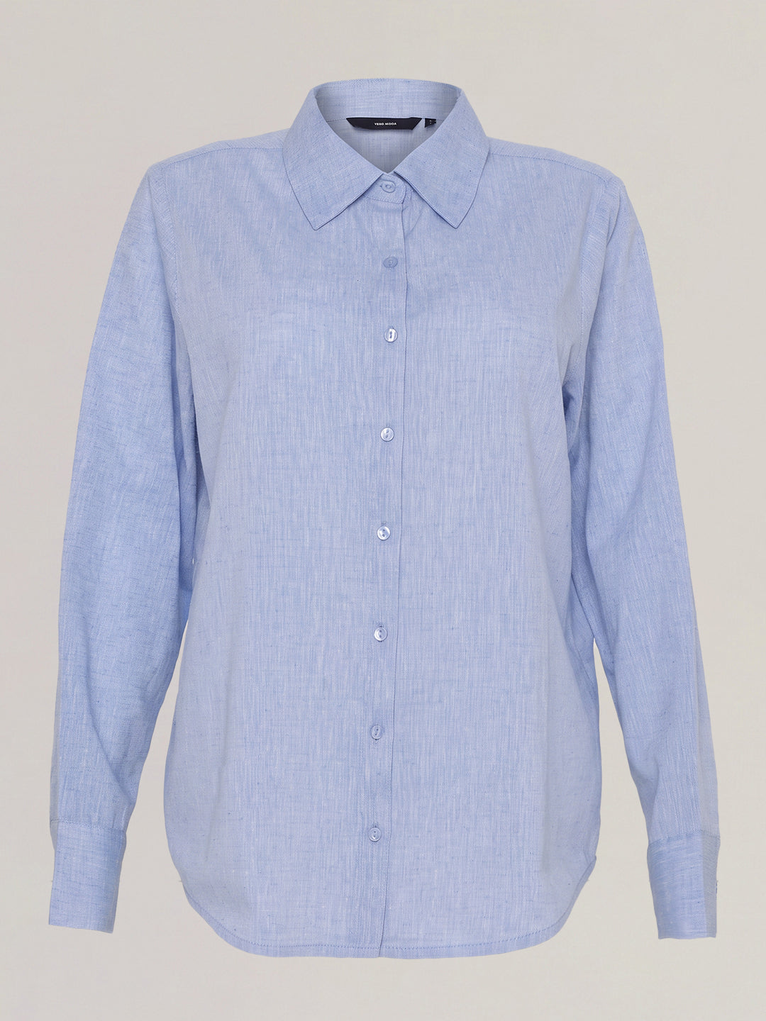 Light Blue Linen Blend Shirt
