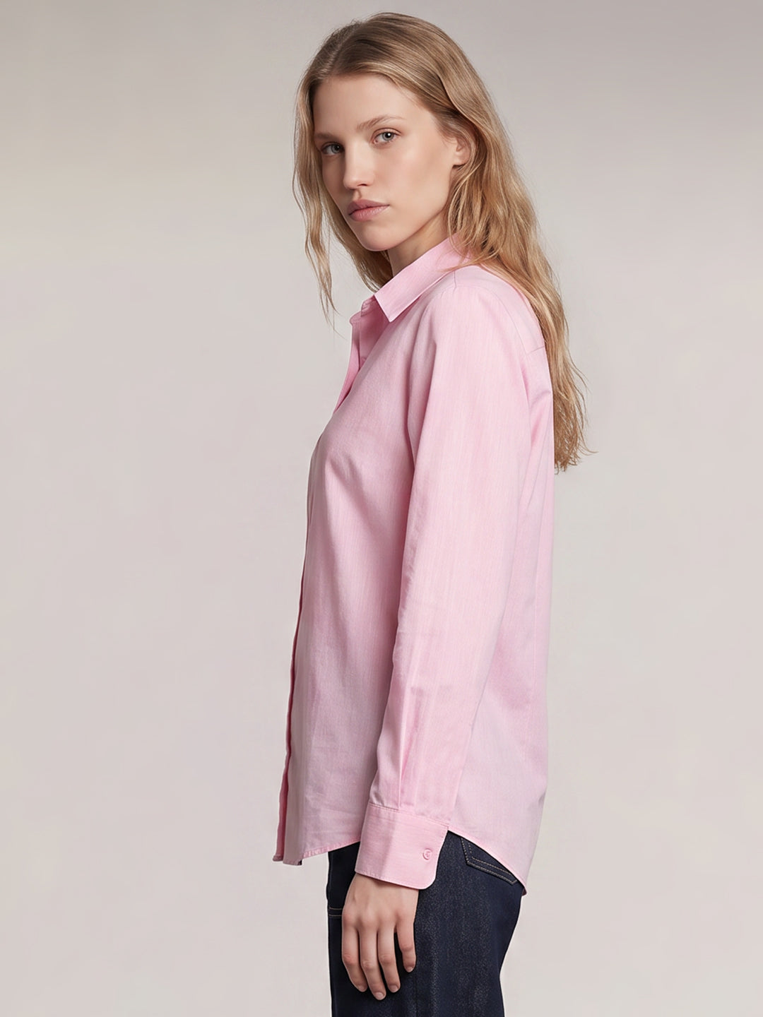 Pink Linen Blend Shirt