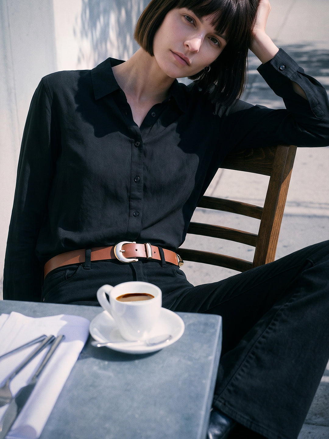 Beige Slim Belt