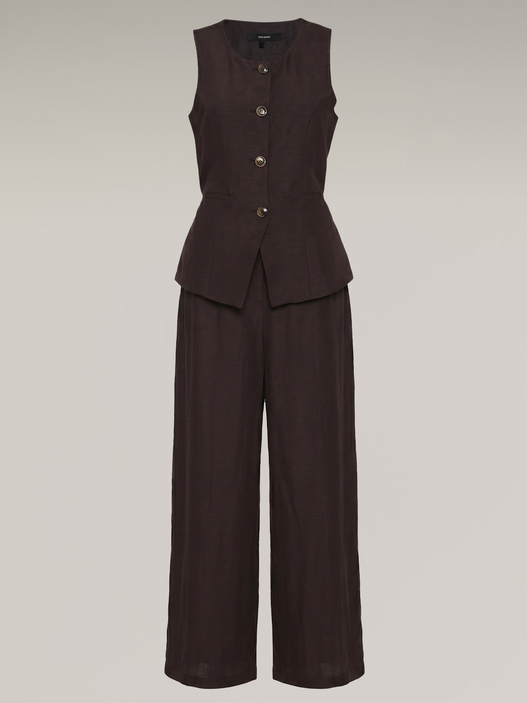 Brown Sleeveless Jumpsuit
