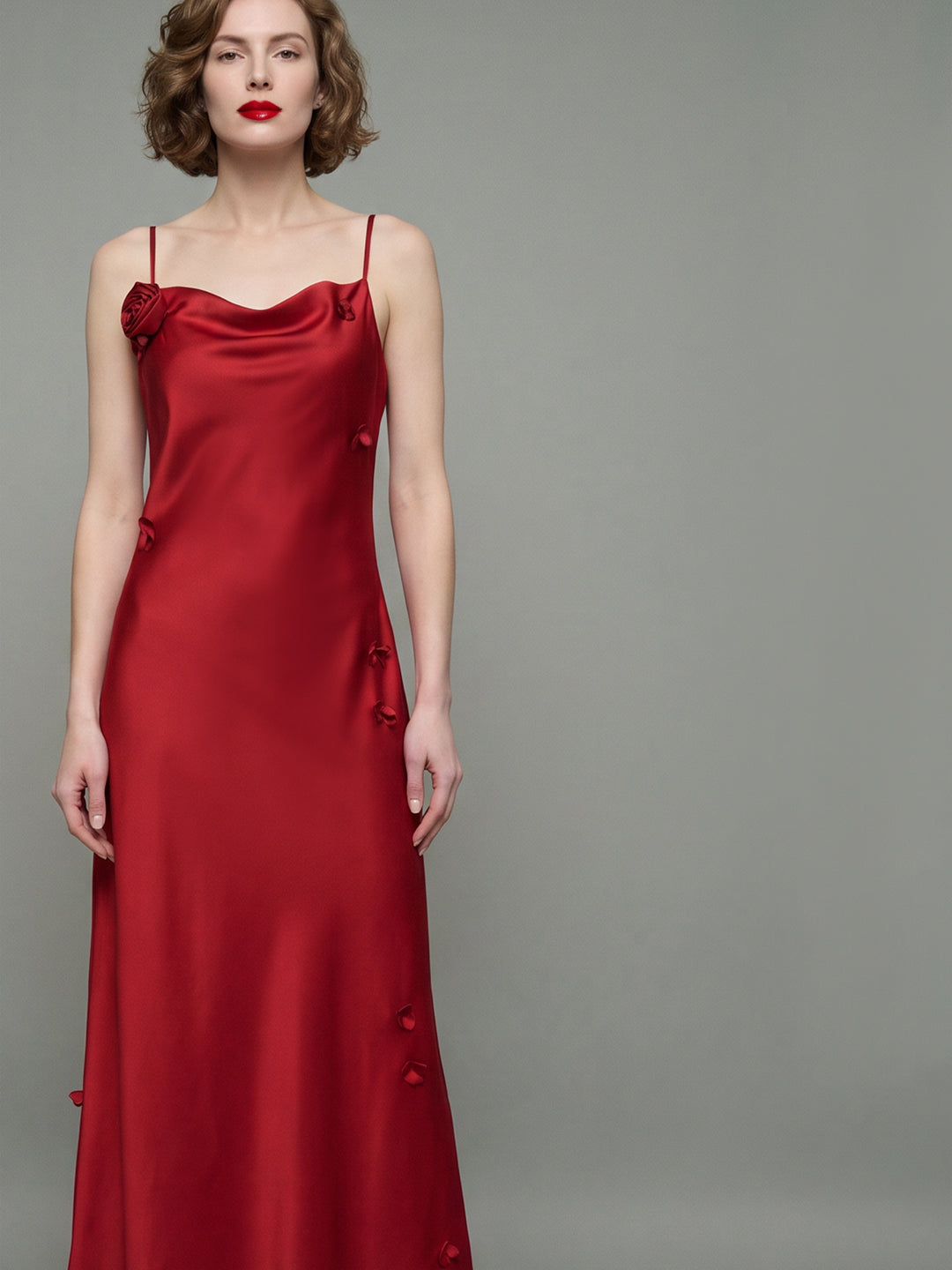 VERO MODA X Marilyn Monroe Red Satin Slip Dress
