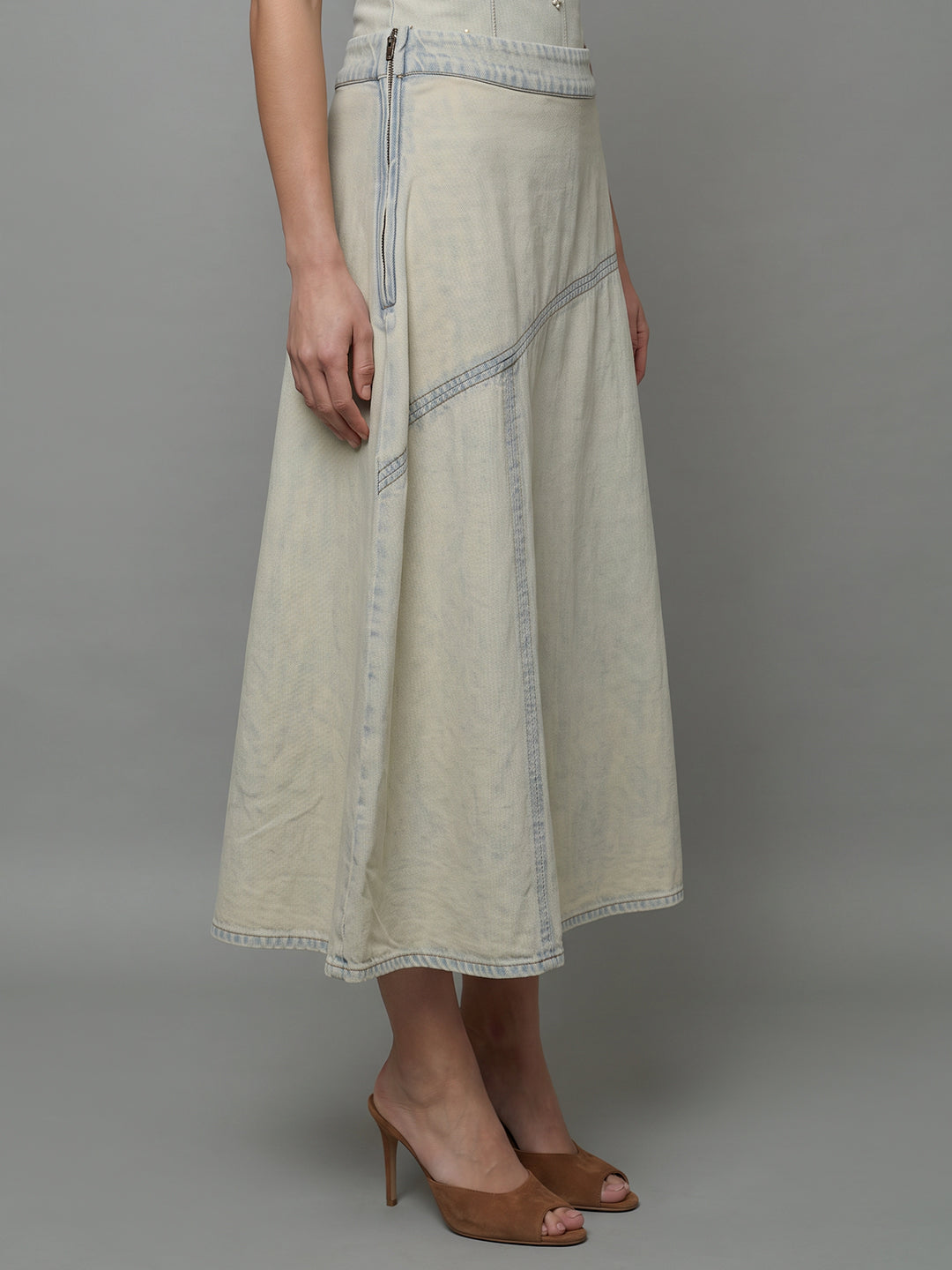 VERO MODA X Marilyn Monroe Faded Denim Skirt