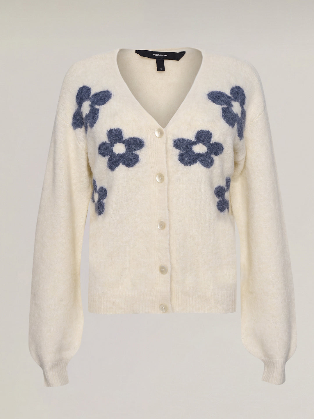 Off White Floral Cardigan
