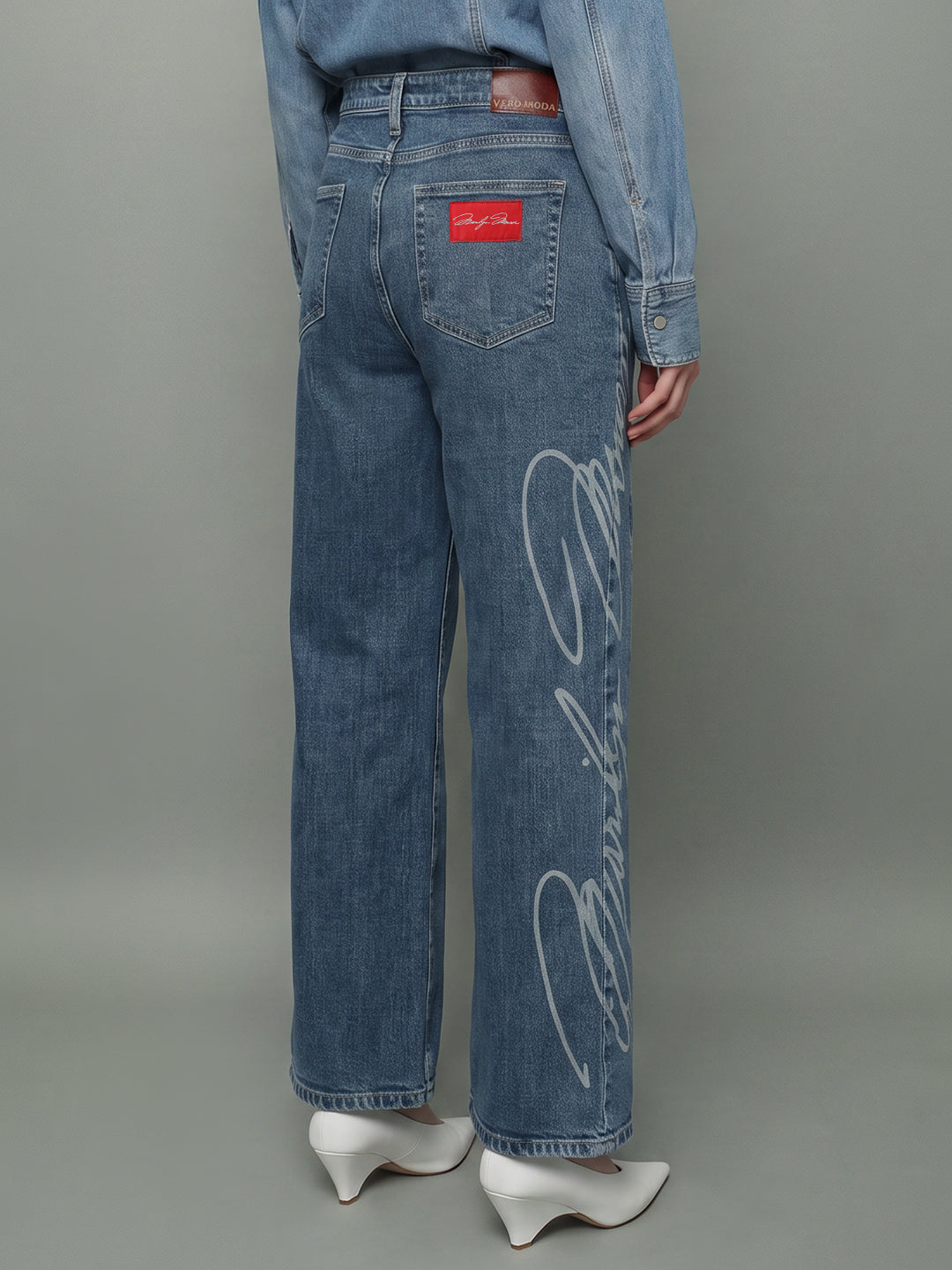 VERO MODA X Marilyn Monroe Printed Wide Leg Jeans