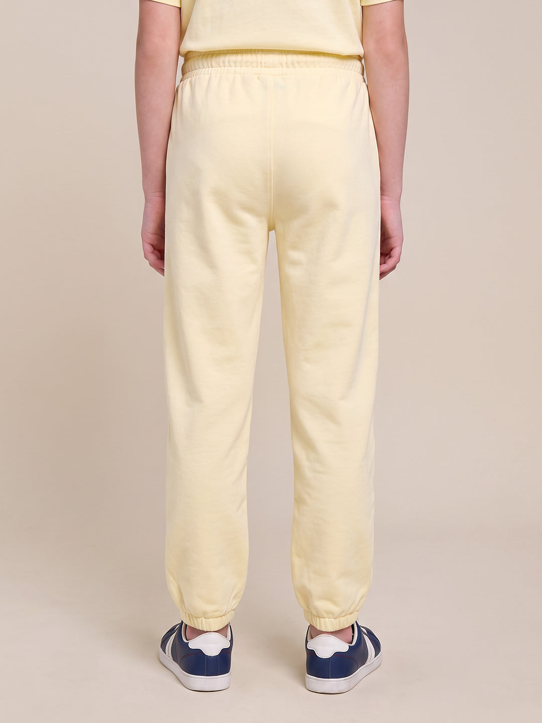 GIRLS Yellow Printed Jogger Pants