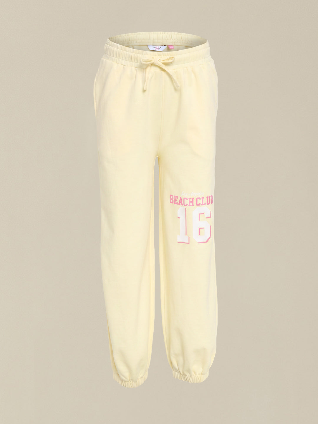 GIRLS Yellow Printed Jogger Pants