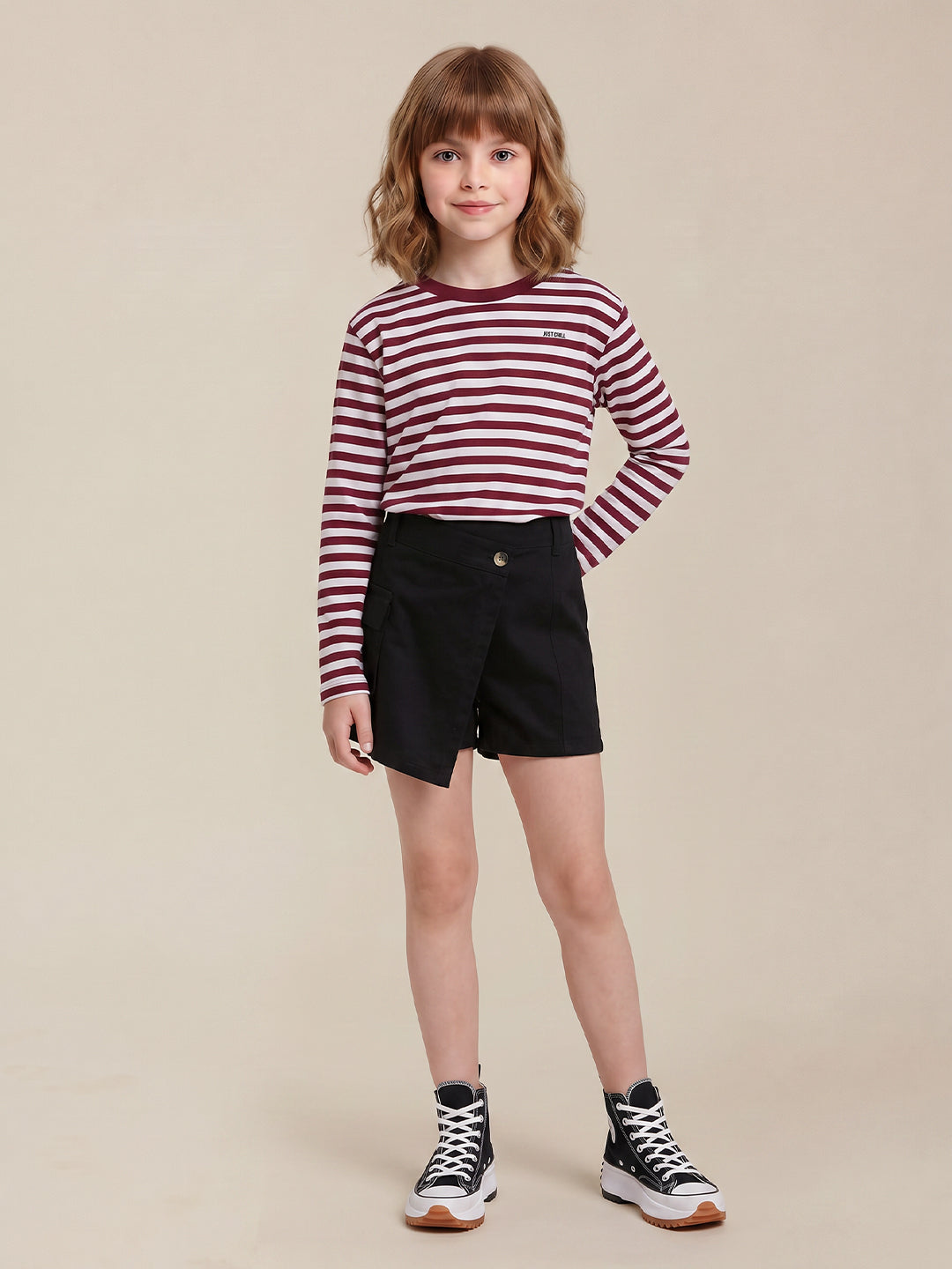 GIRLS Wrap Front Cargo Skort