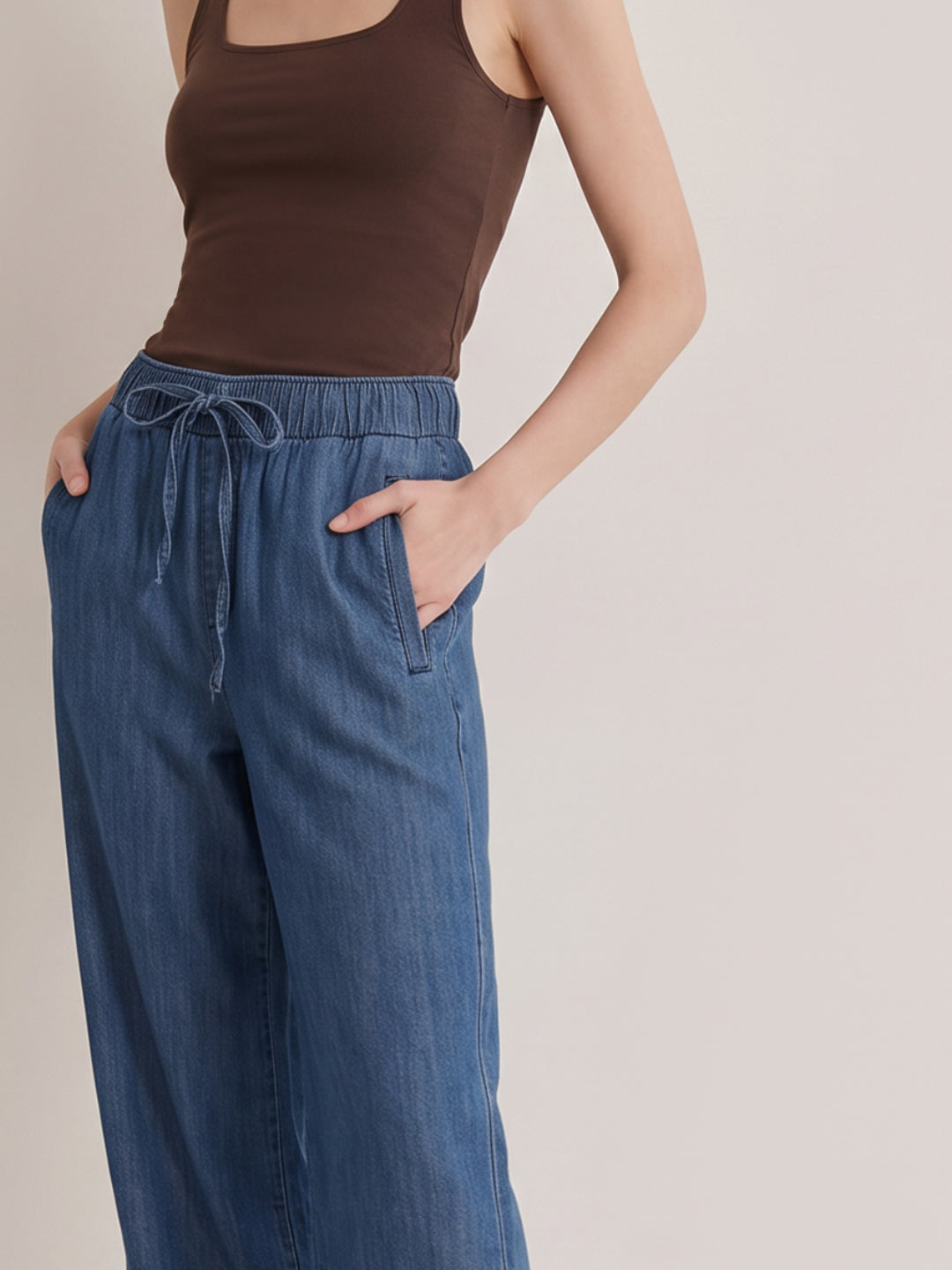Dark Blue Wide Leg Jeans