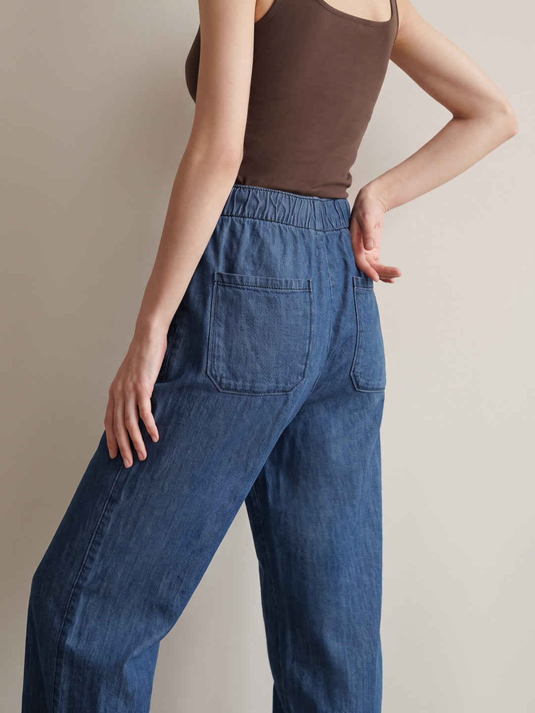 Dark Blue Wide Leg Jeans