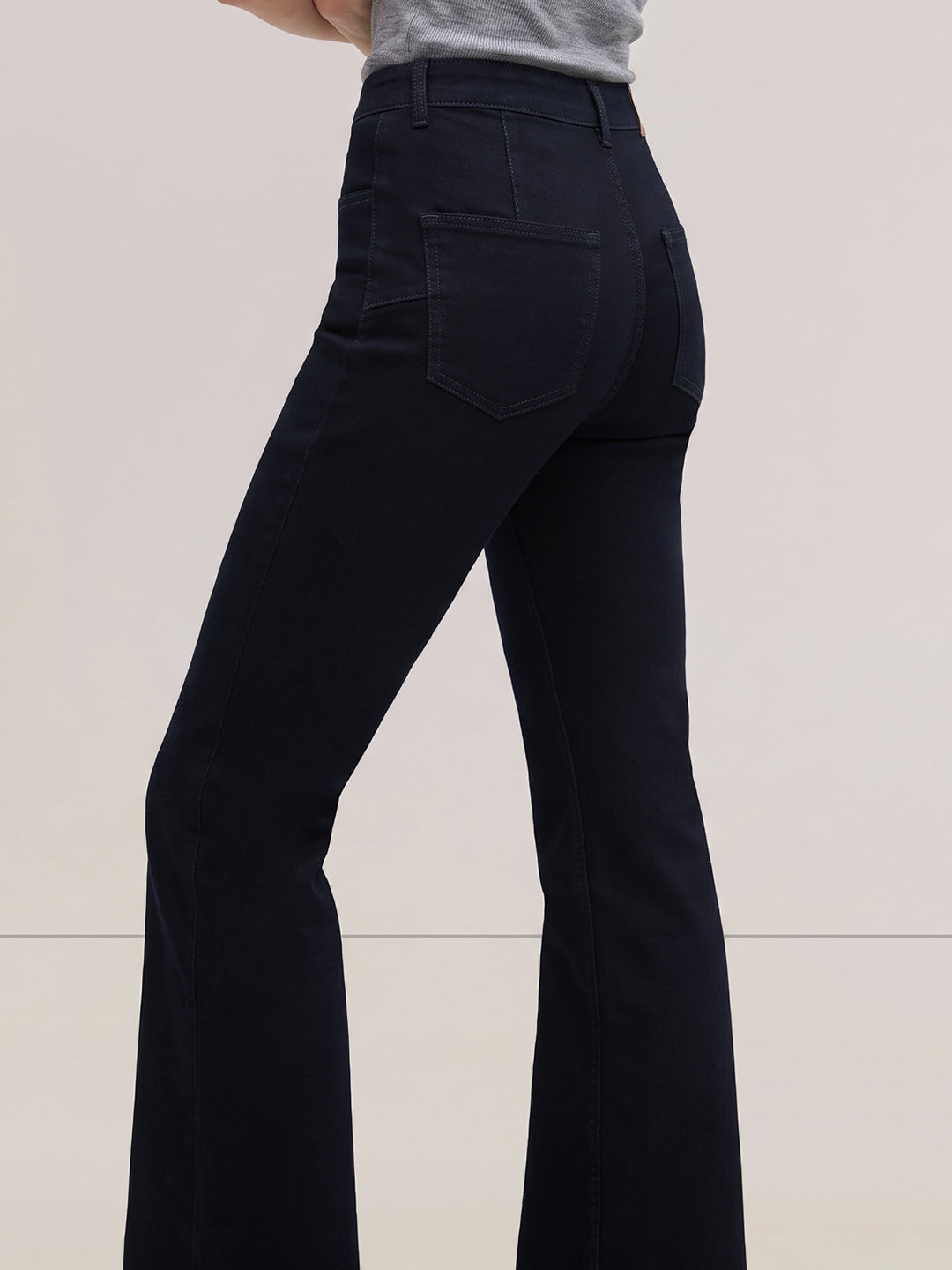 Dark Blue High Rise Bootcut Jeans