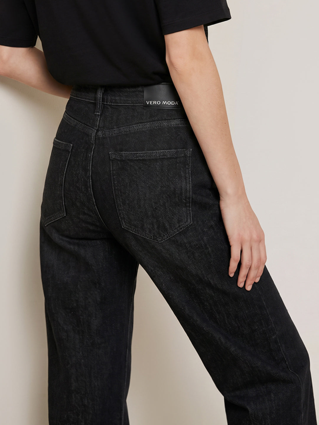 Black Wash Wide Leg Jeans