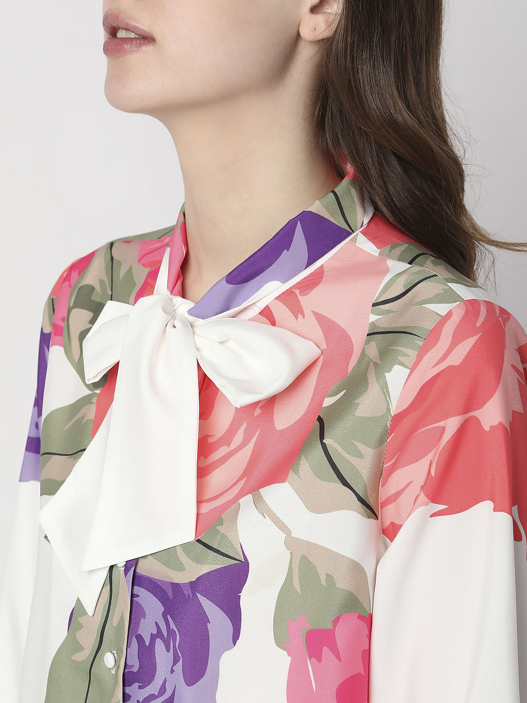 White Floral Co-Ord Shirt