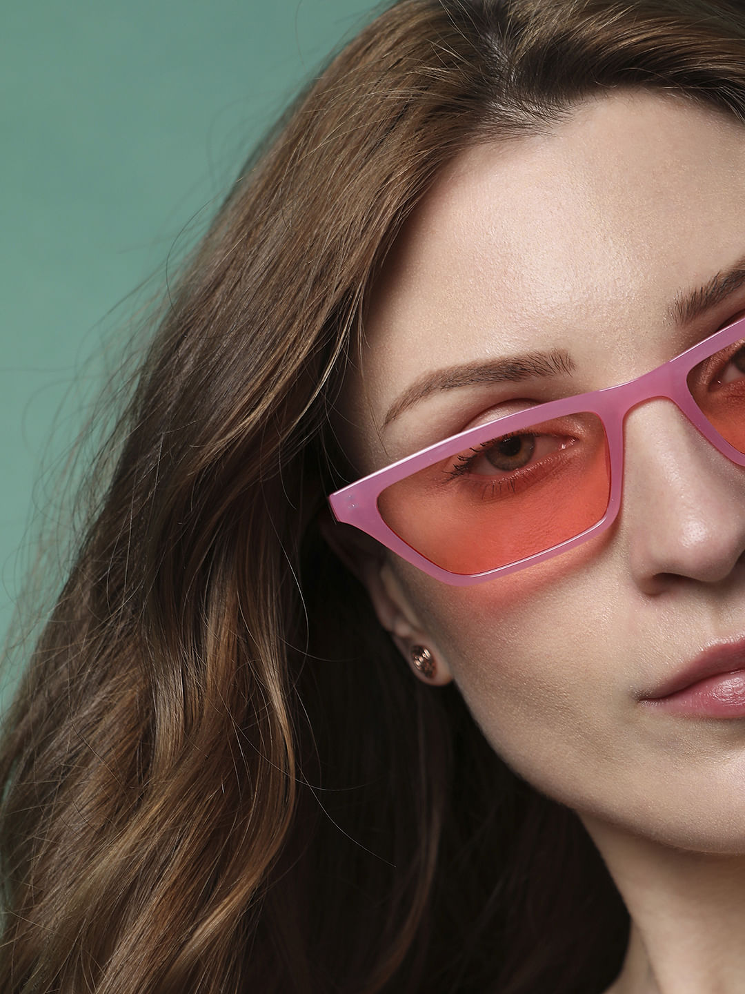 Pink Rectangular Sunglasses