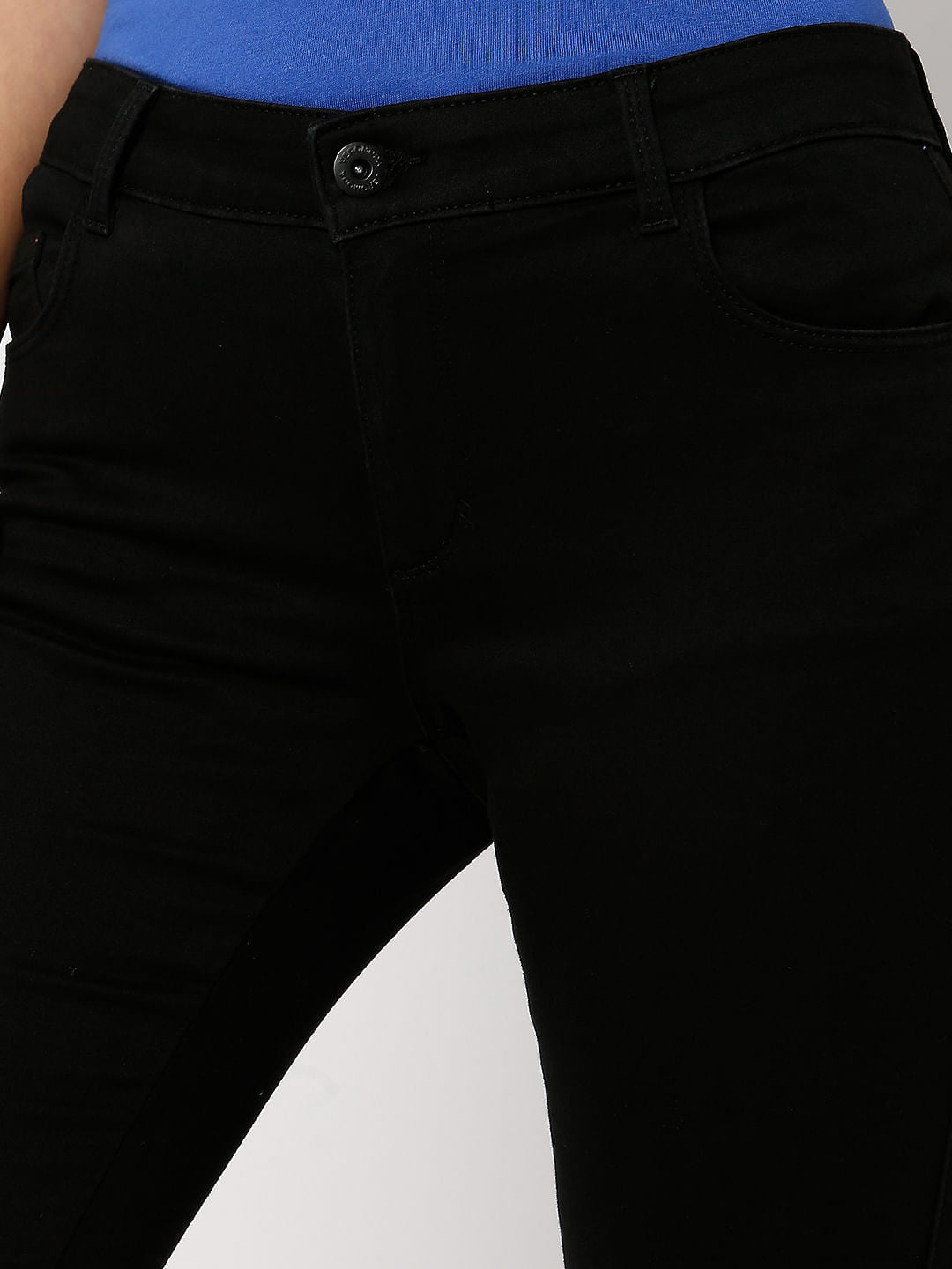 Black Mid Rise Wendy Skinny Jeans