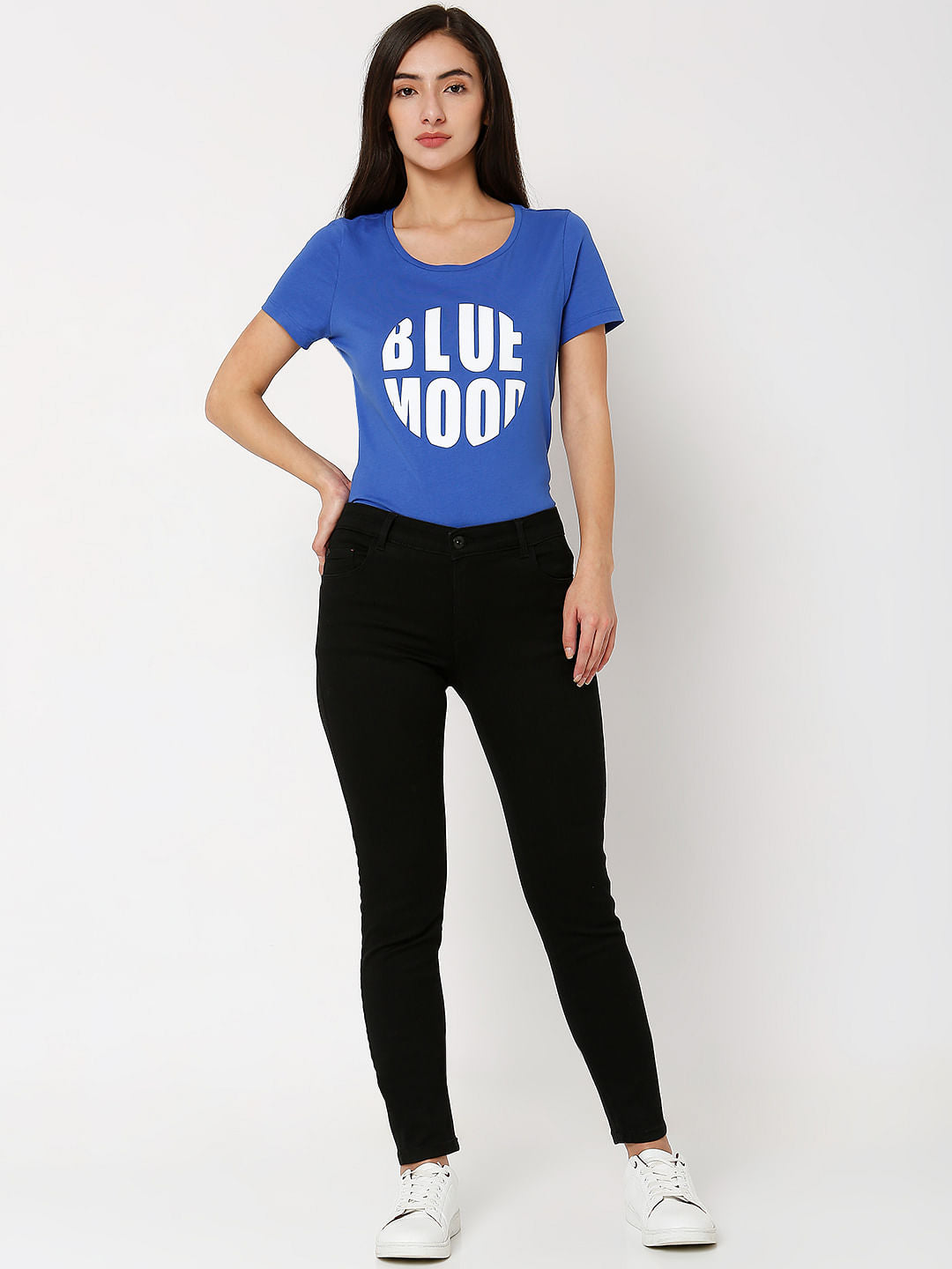 Black Mid Rise Wendy Skinny Jeans