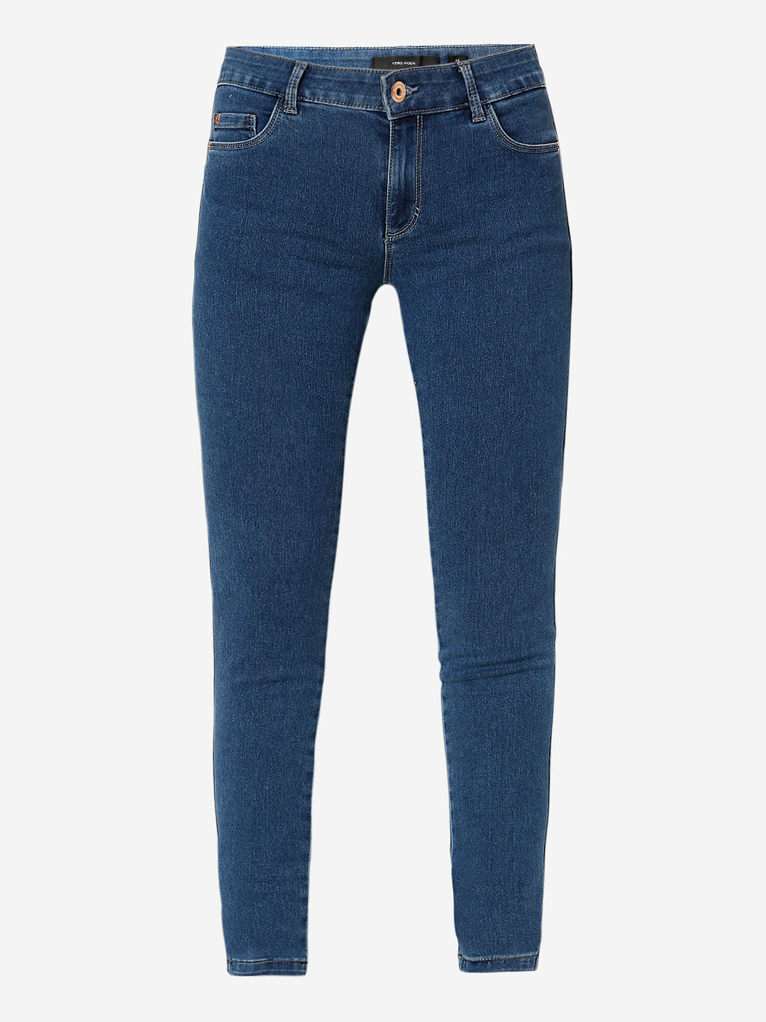 Blue Mid Rise Wendy Skinny Jeans