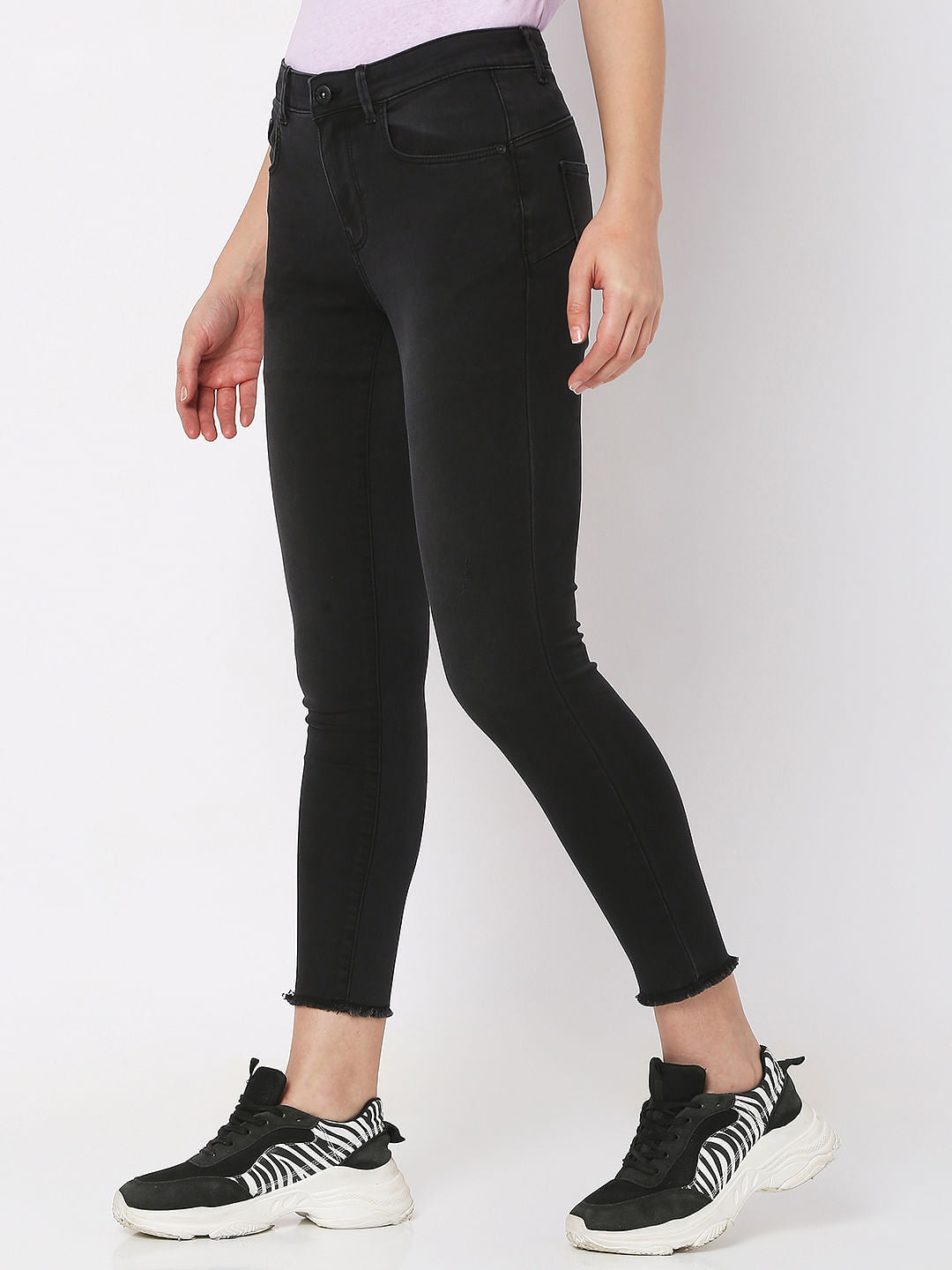 Black Mid Rise Pushup Wendy Skinny Jeans