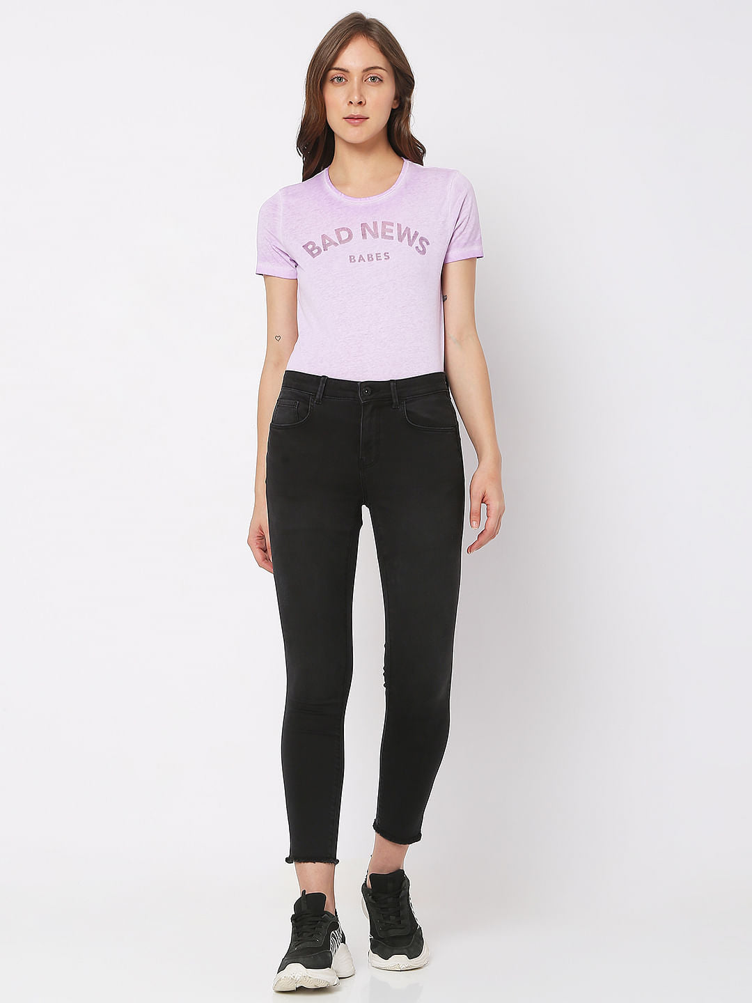 Black Mid Rise Pushup Wendy Skinny Jeans