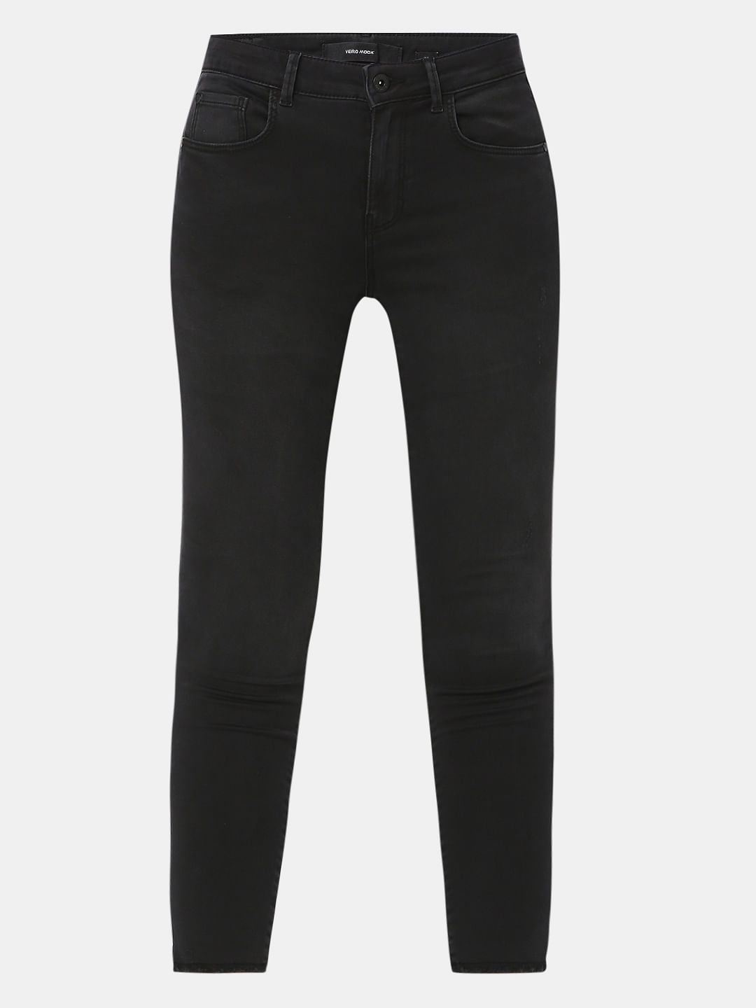 Black Mid Rise Pushup Wendy Skinny Jeans