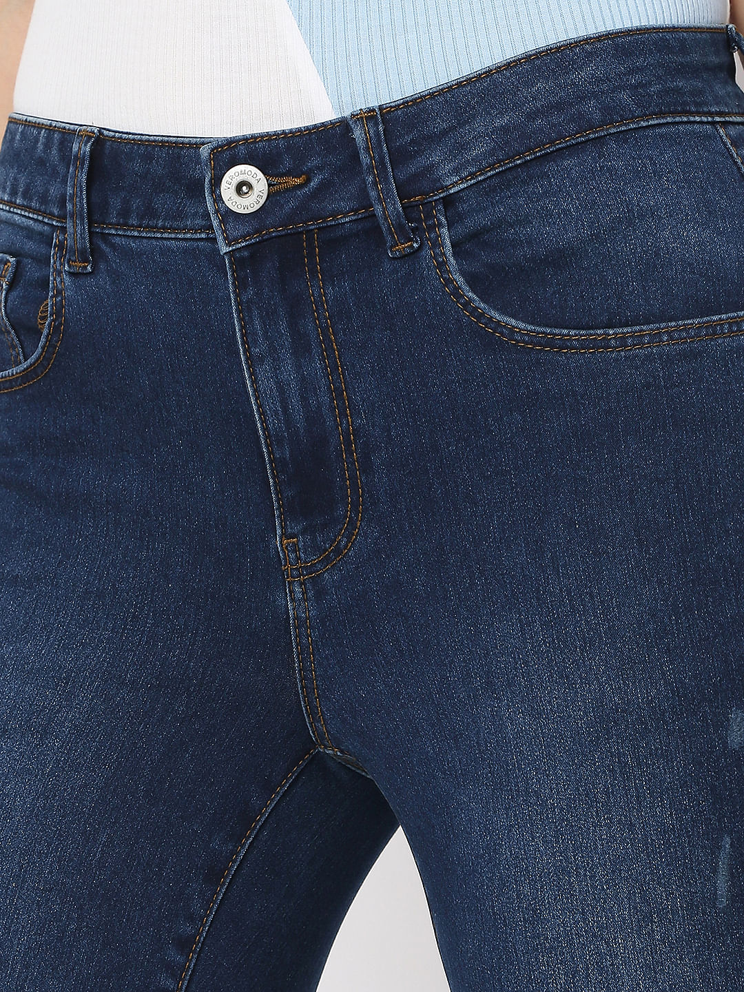 Blue Mid Rise Pushup Wendy Skinny Jeans