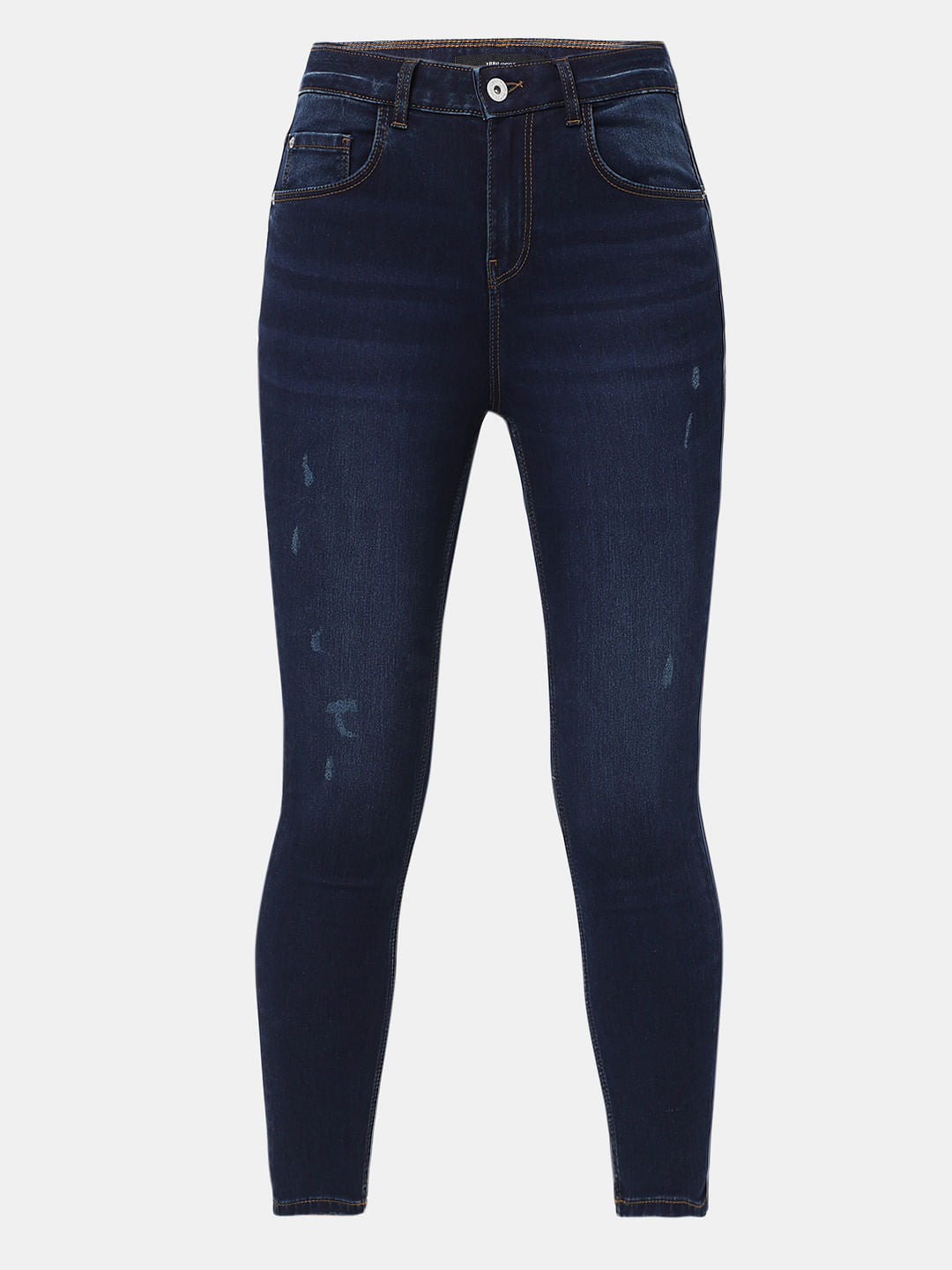 Dark Blue High Rise Distressed Wendy Skinny Jeans