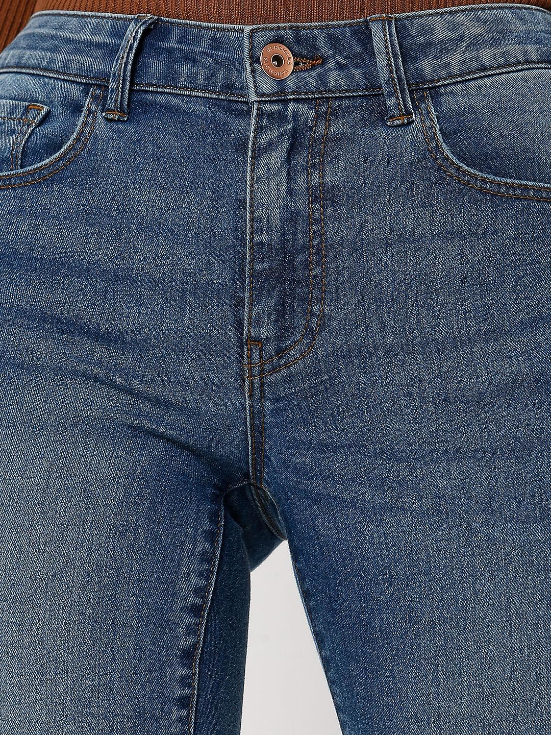 Blue Mid Rise Petra Bootcut Jeans