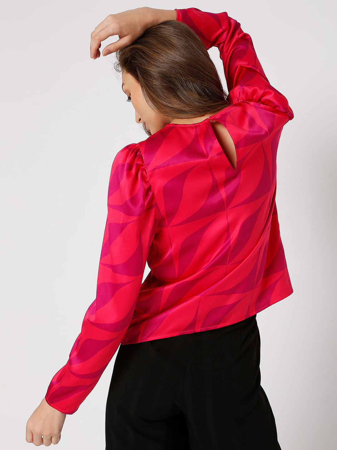 Red Abstract Print Top