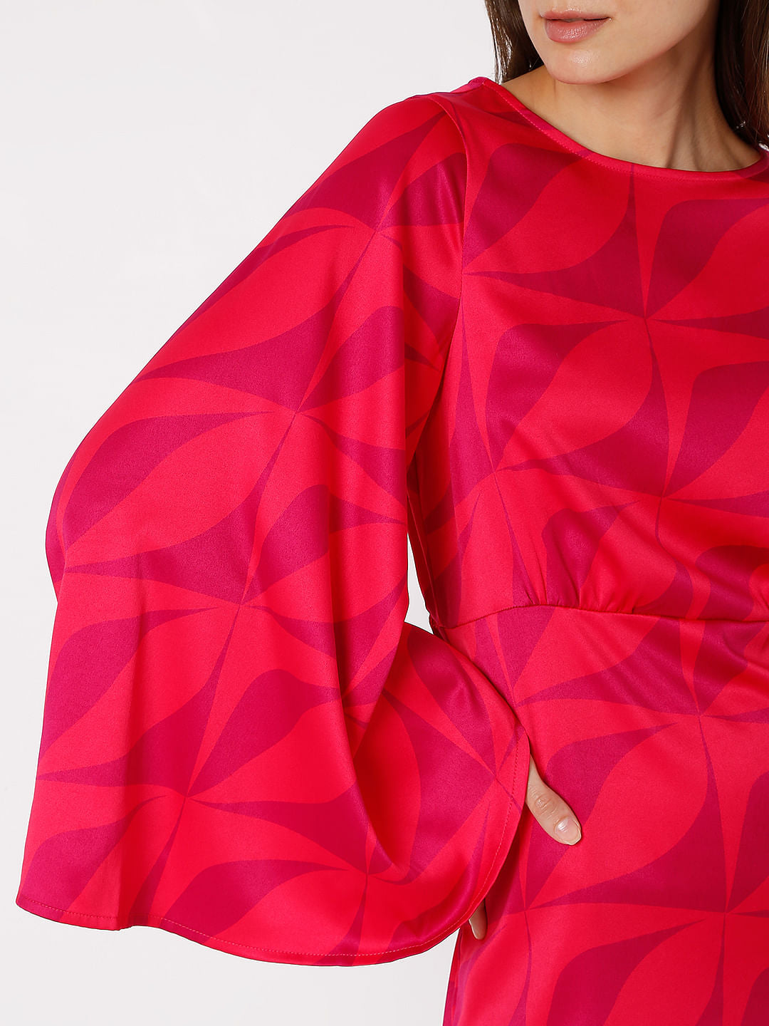 Red Abstract Print Mini Dress
