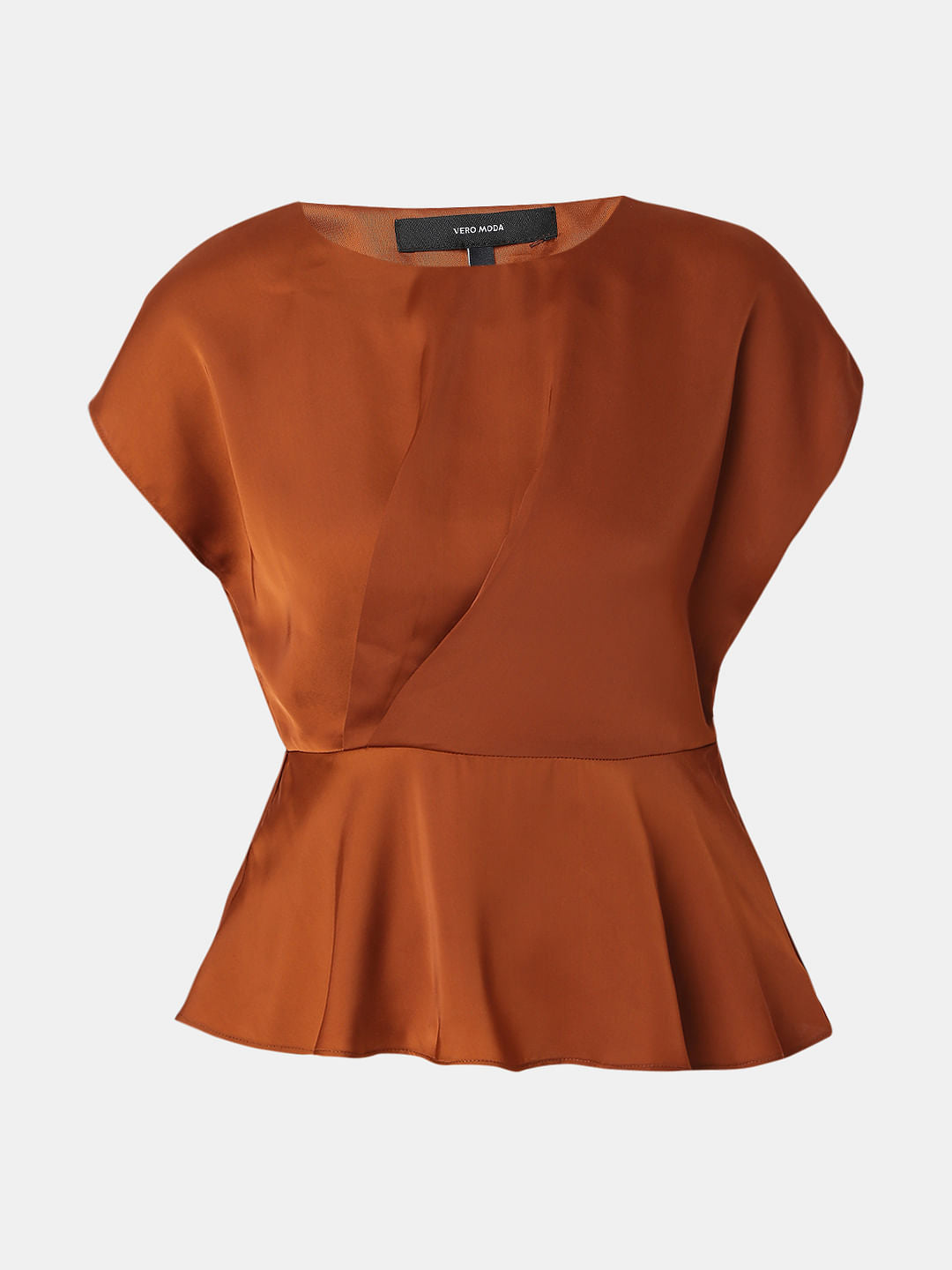 Brown Fit & Flare Top