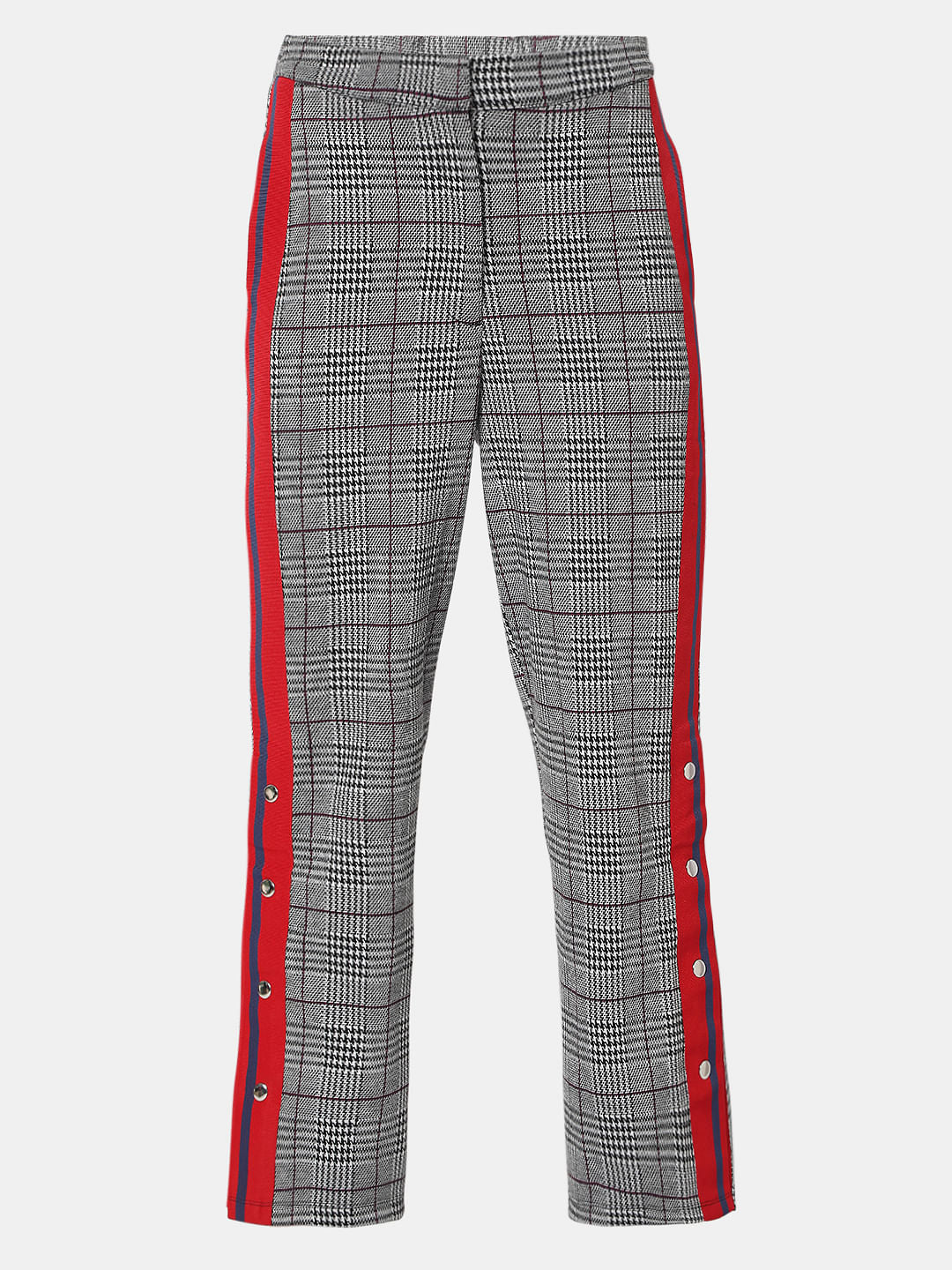 Grey High Rise Check Co-Ord Sweatpants