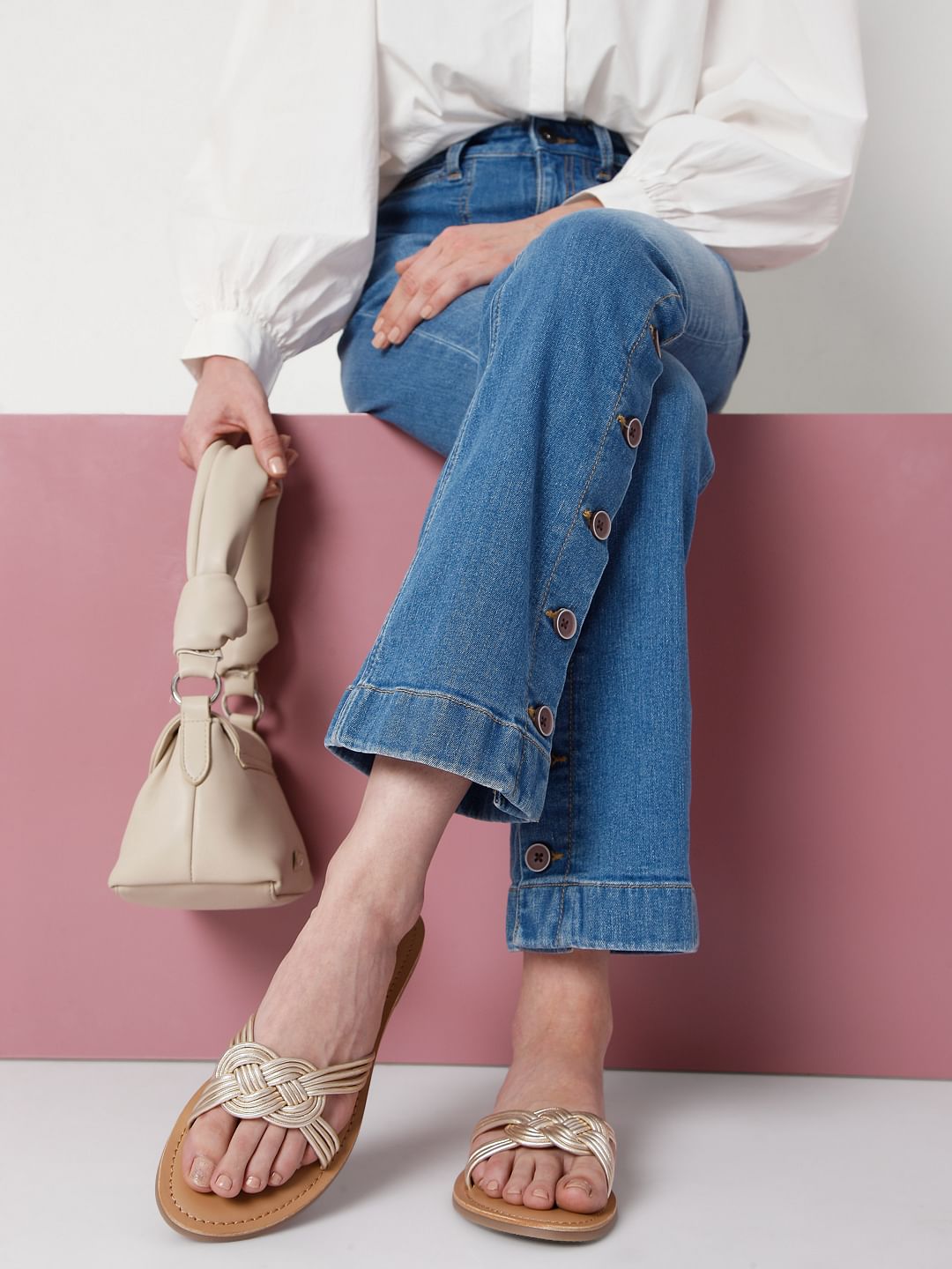 Dull Gold Sandals - 36