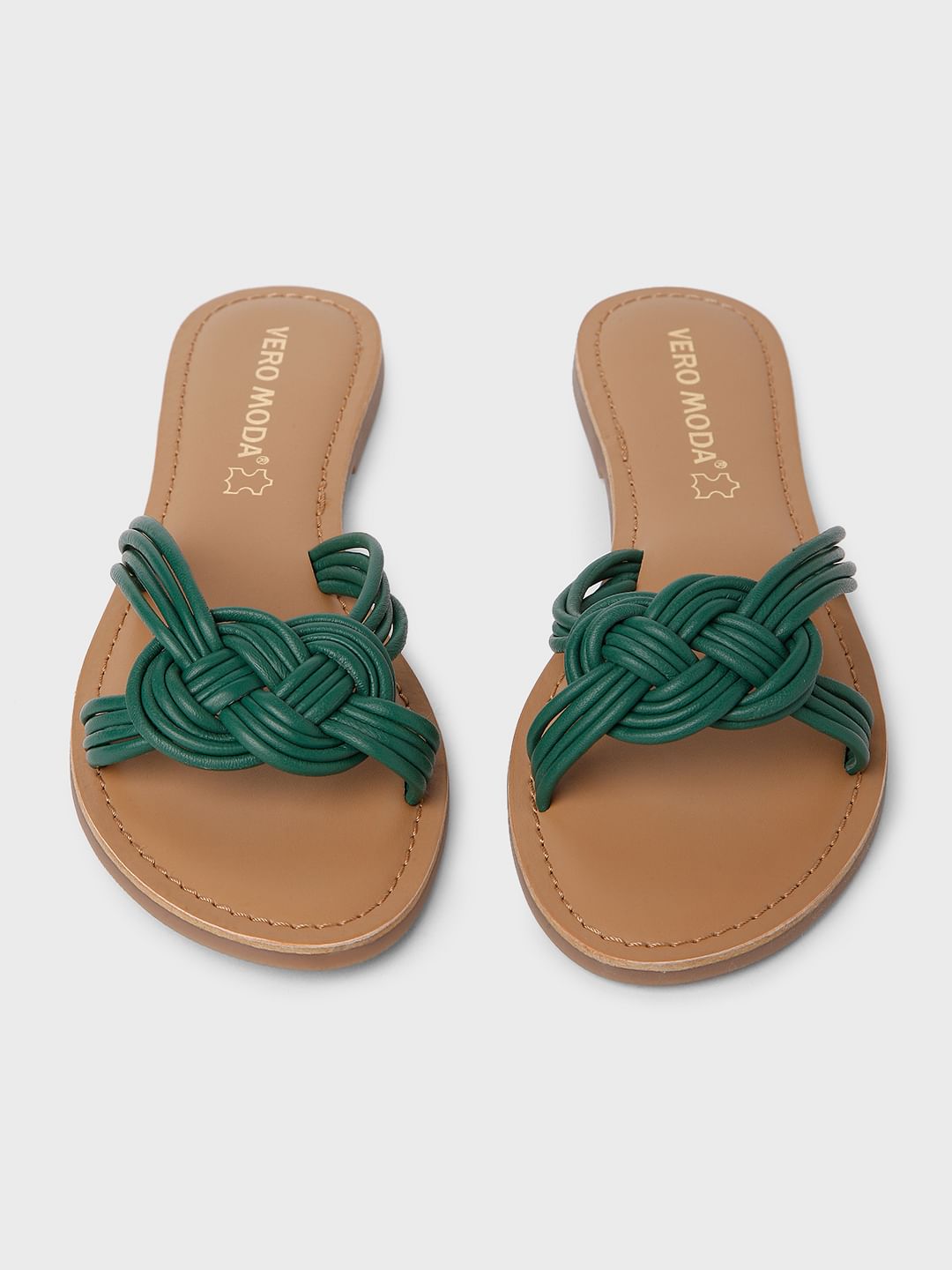 Tan Knot Detail Slip Ons