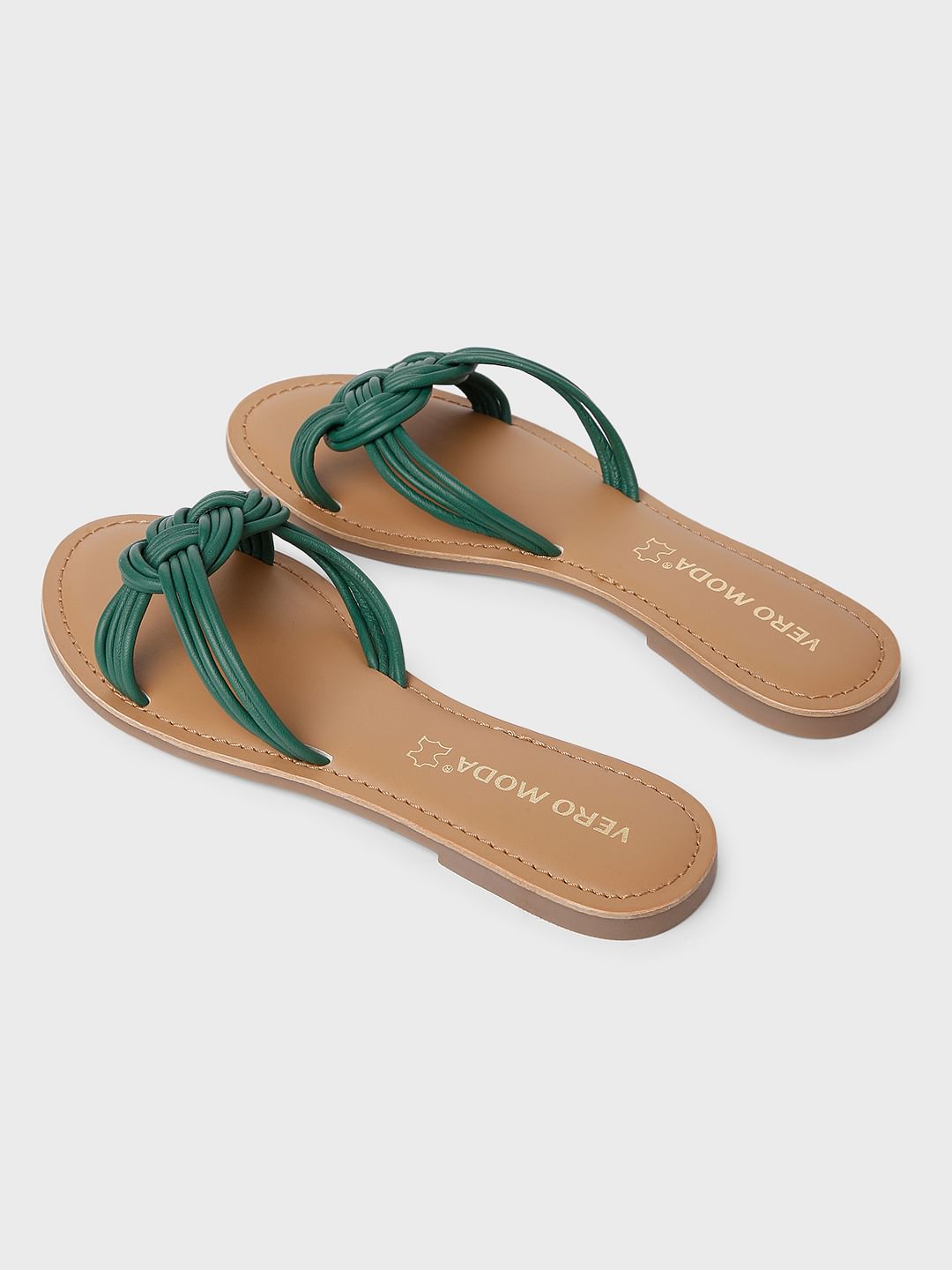 Tan Knot Detail Slip Ons