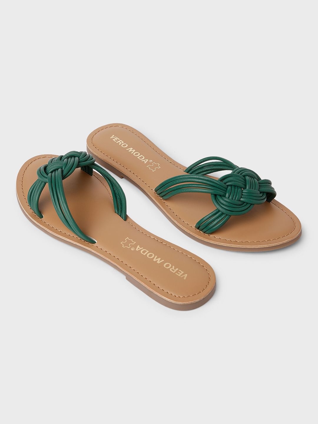 Tan Knot Detail Slip Ons