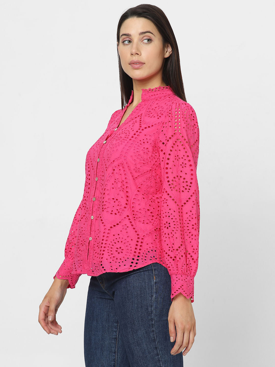 Pink Lace Cotton Top