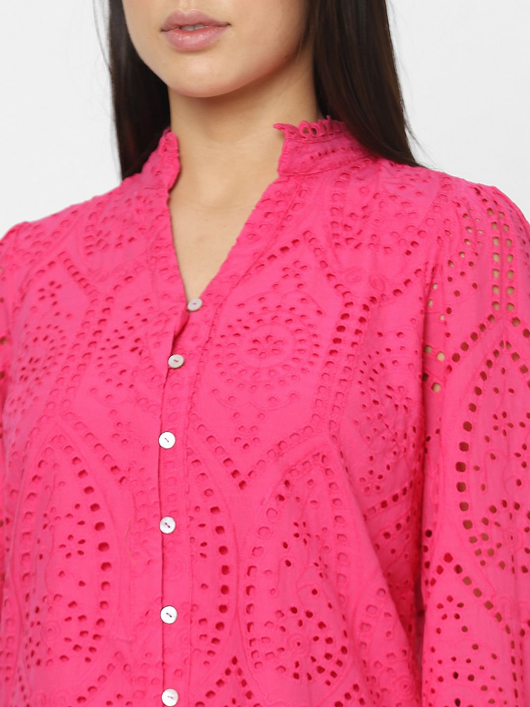 Pink Lace Cotton Top