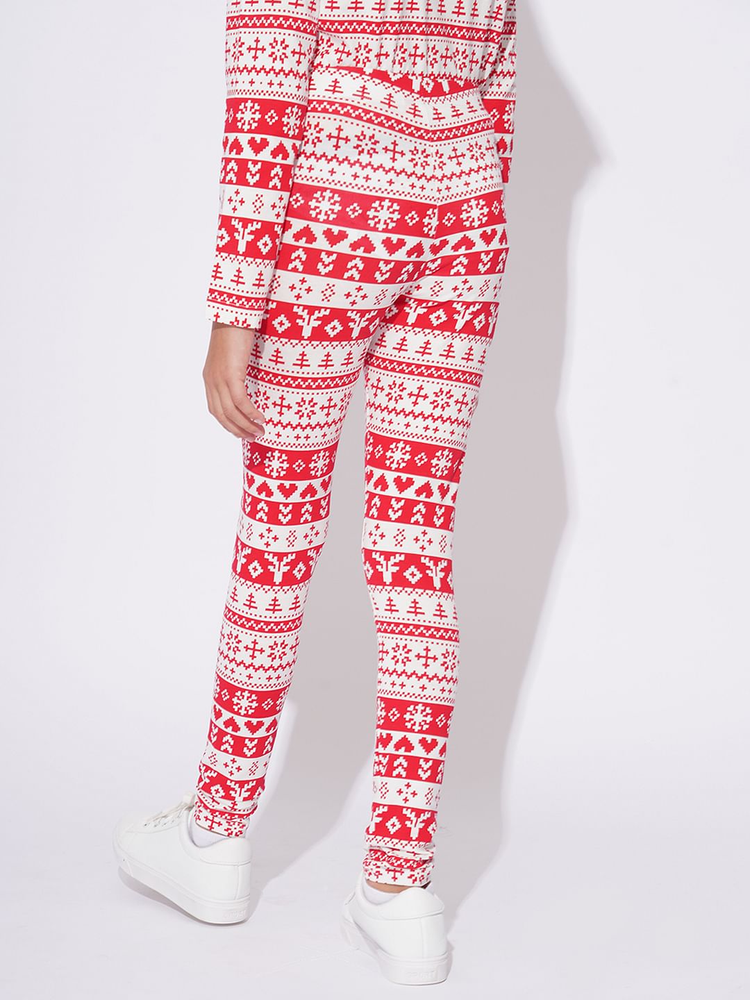 Girls Red Christmas Printed Co-Ord Set