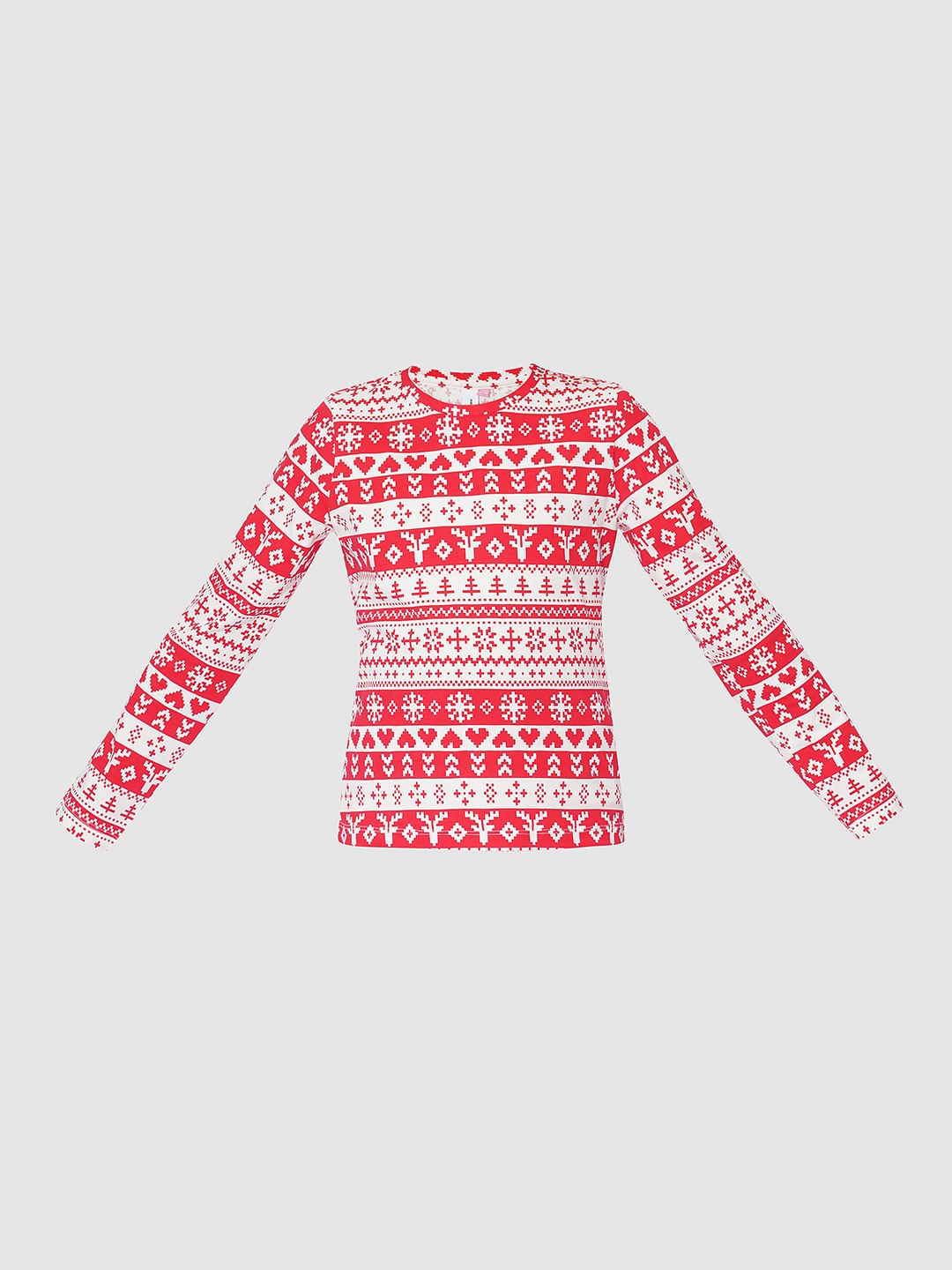Girls Red Christmas Printed Co-Ord Set