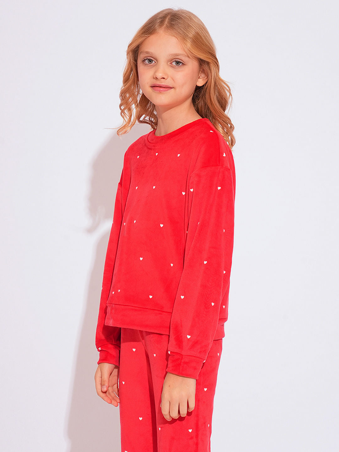 Girls Red Velvet Co-Ord Set Top