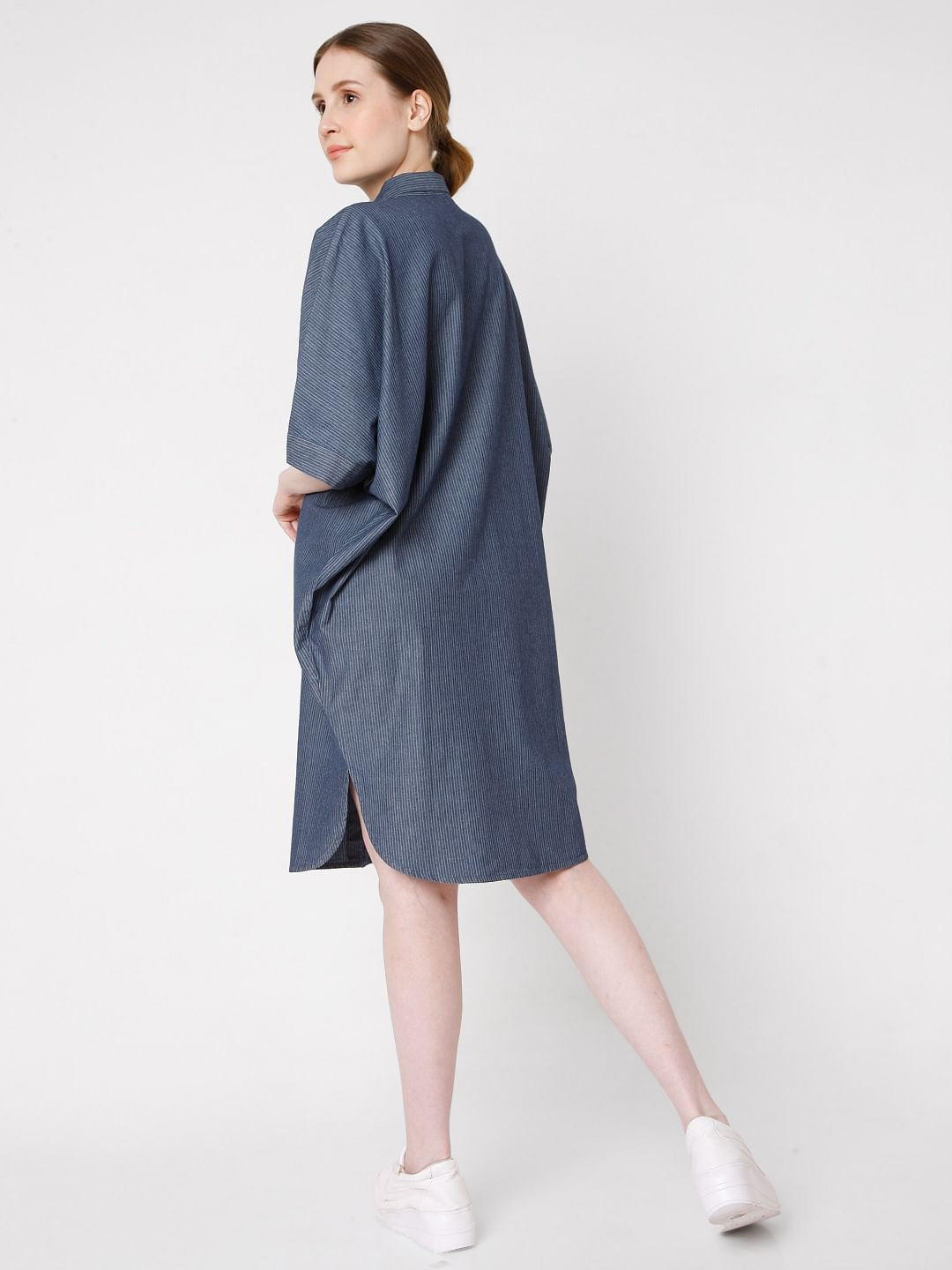 Blue Striped Shirt Dress