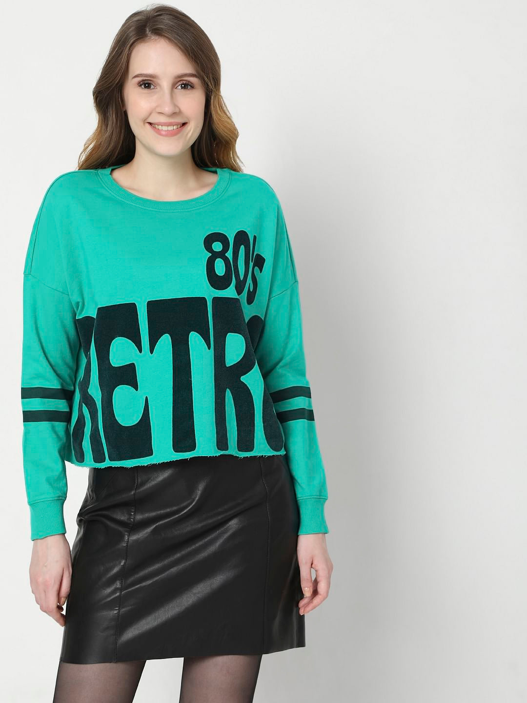 Green Graphic Print Sweatshirt