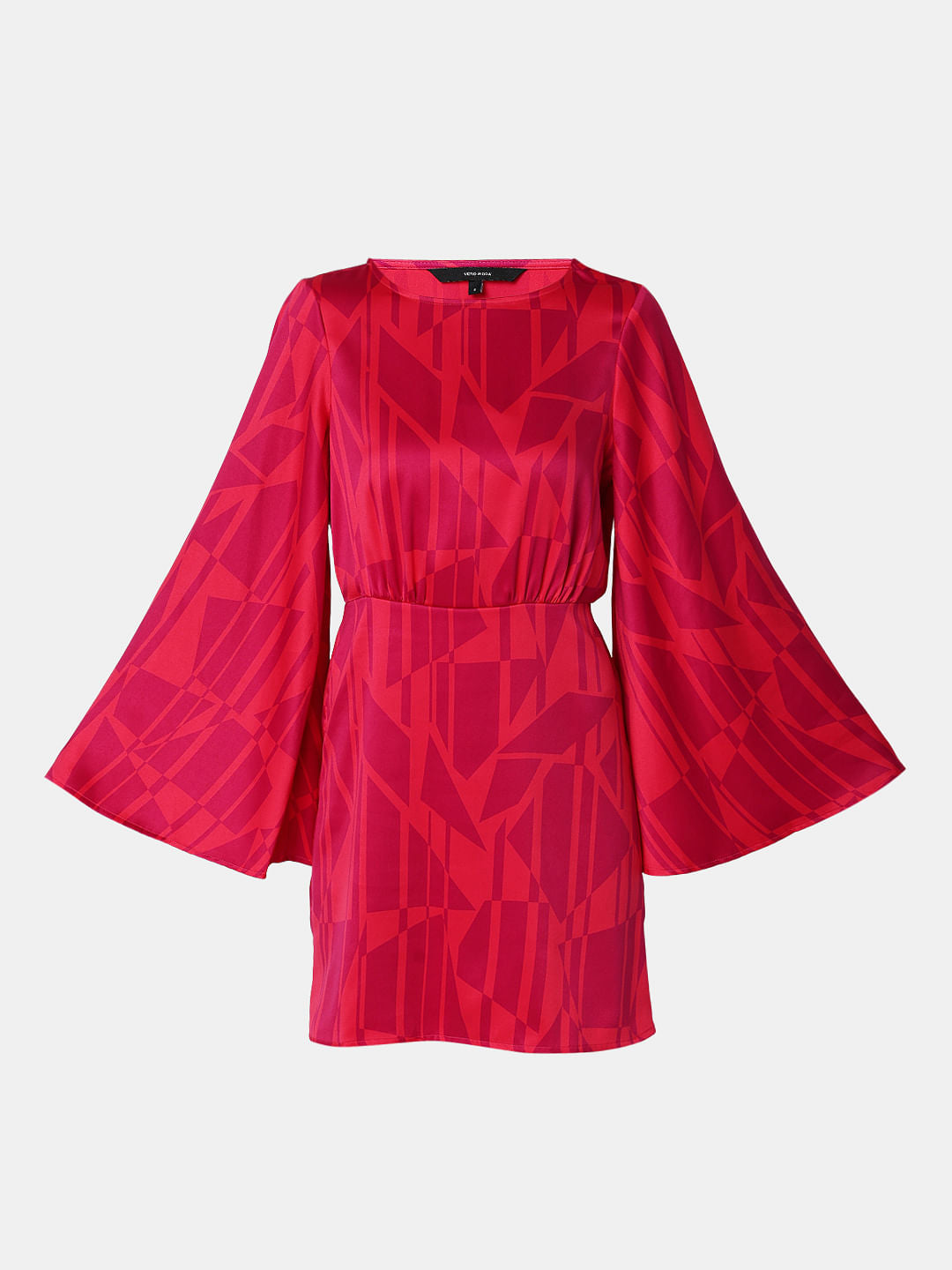 Pink Printed Fit & Flare Dress
