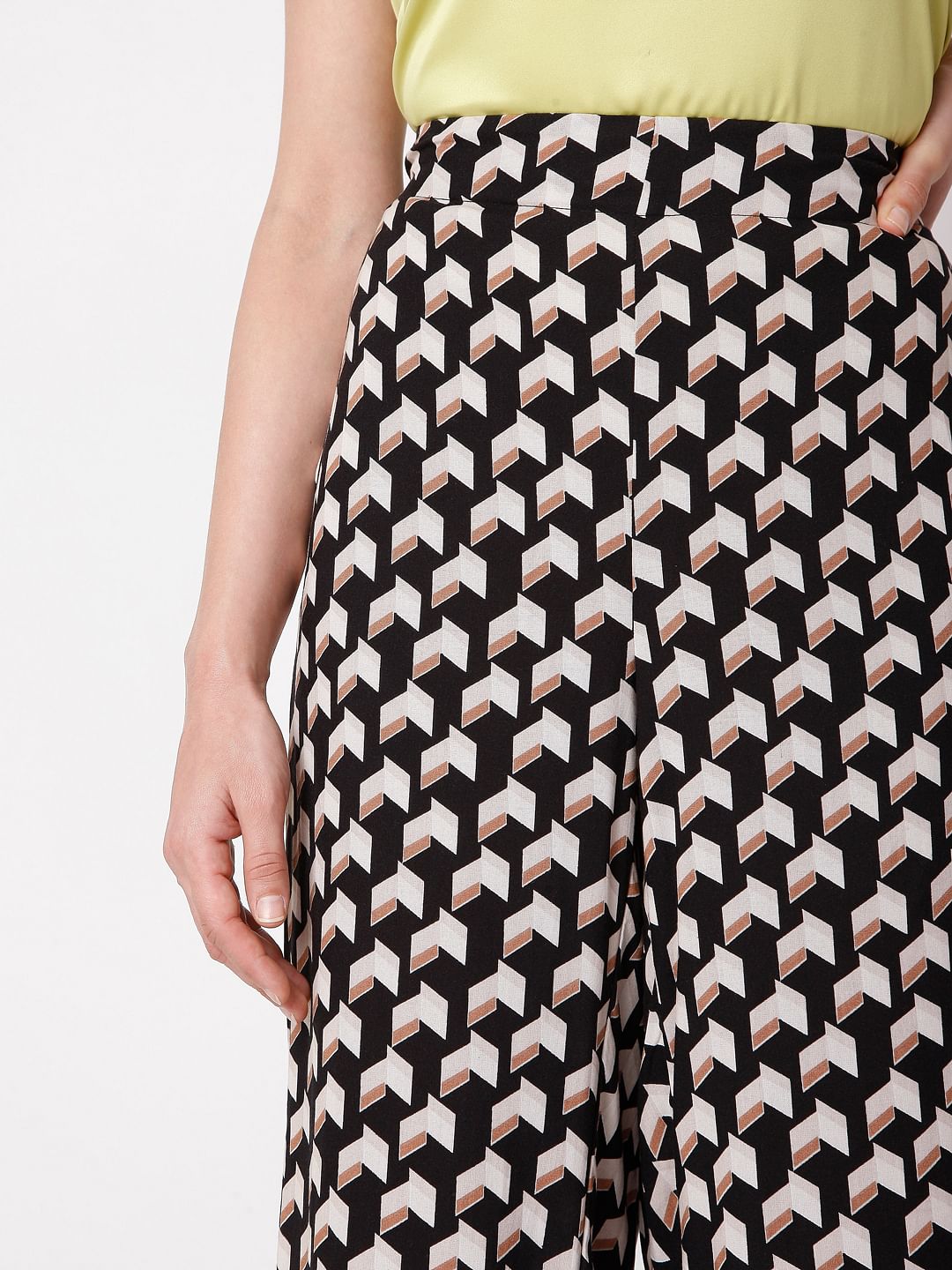 Black Printed Co-Ord Set Culottes