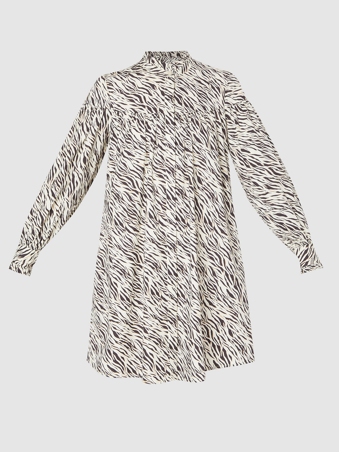 Beige Animal Print Shift Dress